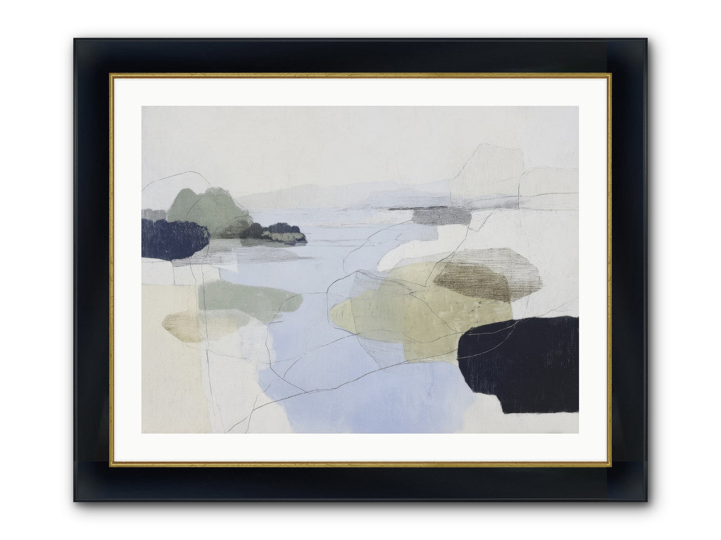 Silent Morrow Framed Print - Wide Black w/Gold 32x24