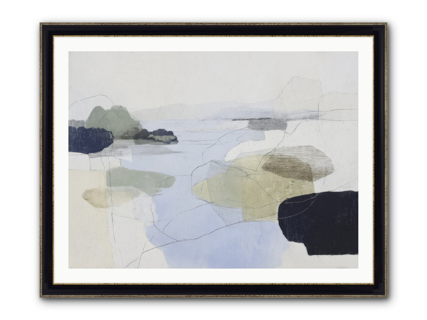 Silent Morrow Framed Print - Black & Gold 40x30