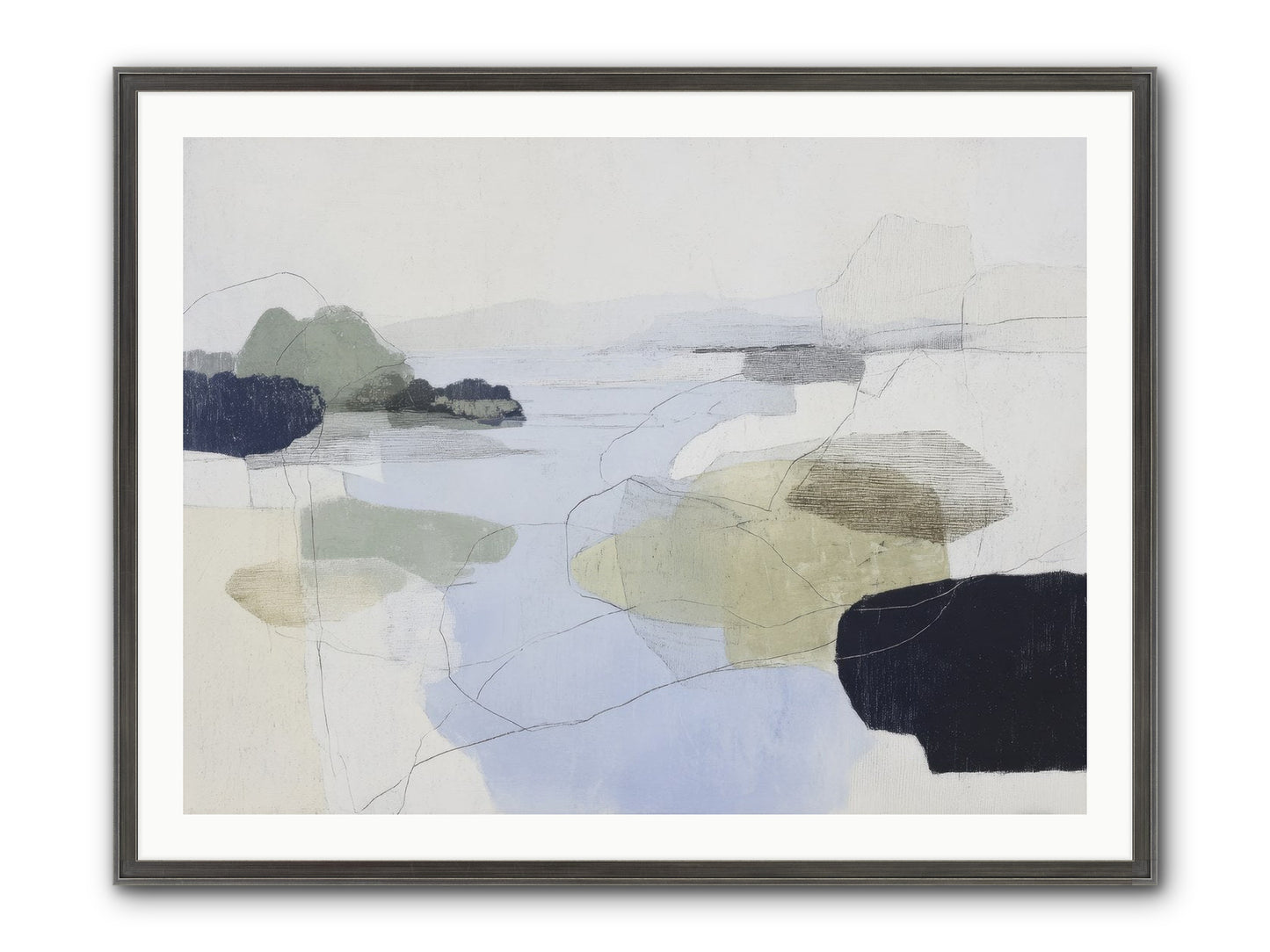 Silent Morrow Framed Print - Slimwoods Black/Silver 40x30
