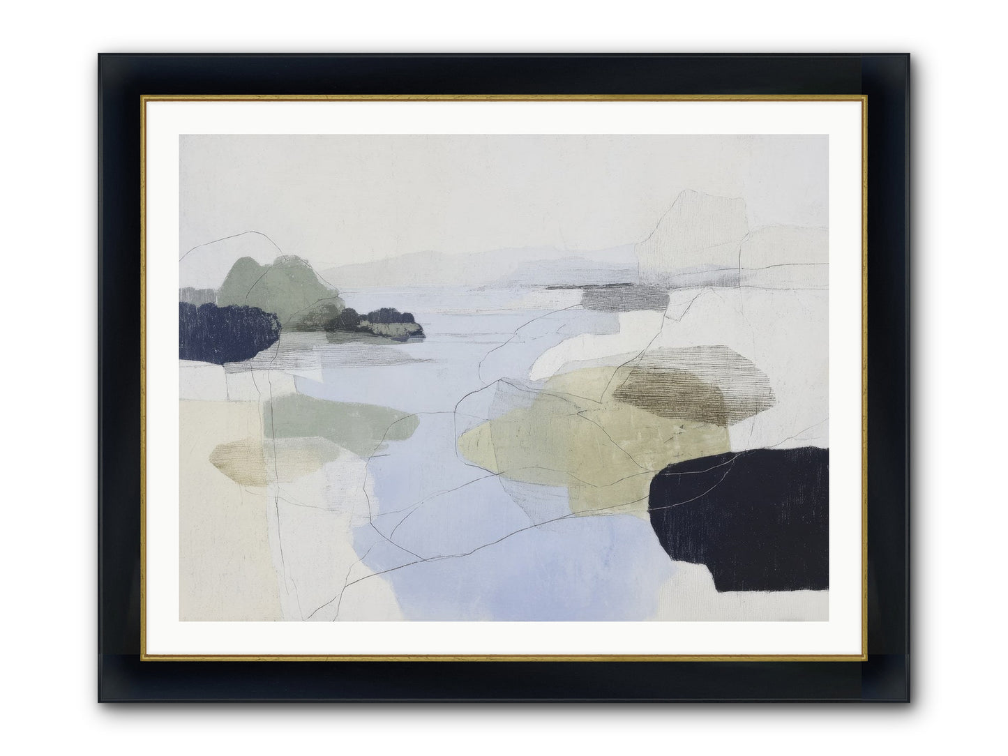 Silent Morrow Framed Print - Wide Black w/Gold 40x30