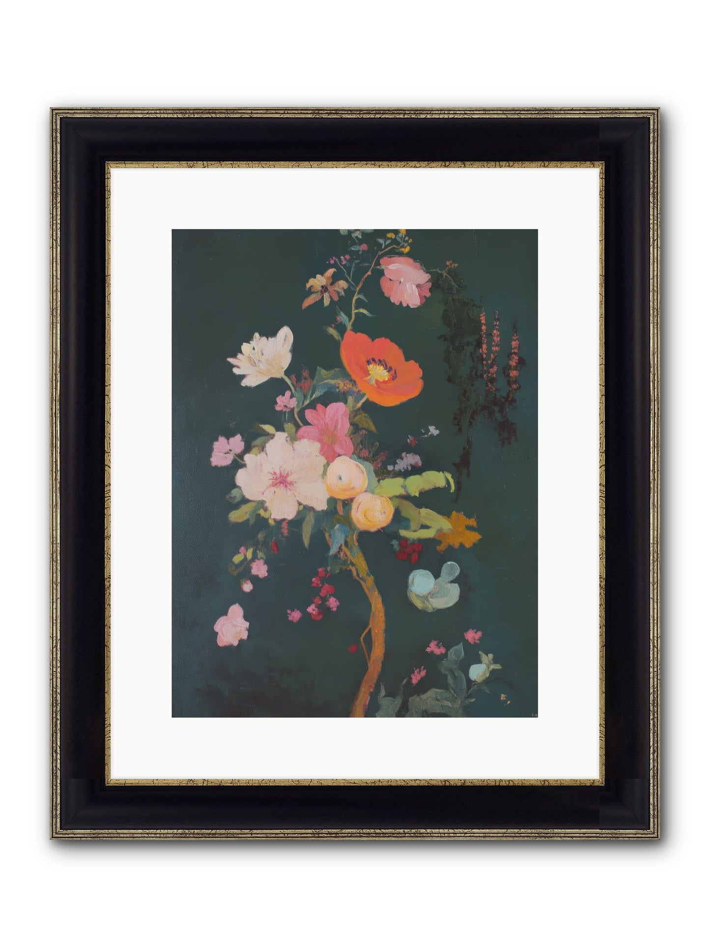 Silent Song Framed Print - Black & Gold 12x16
