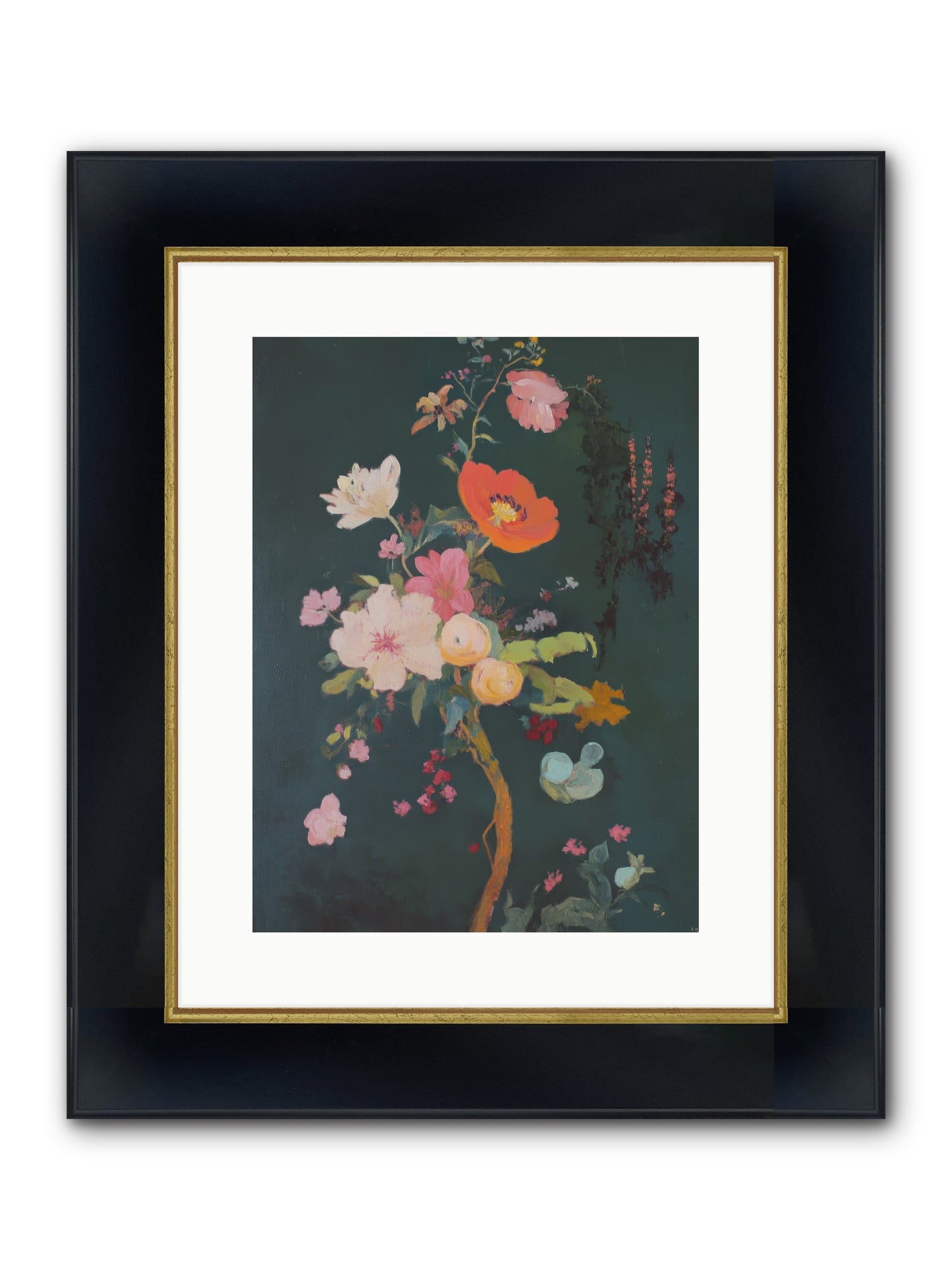 Silent Song Framed Print - Wide Black w/Gold 12x16