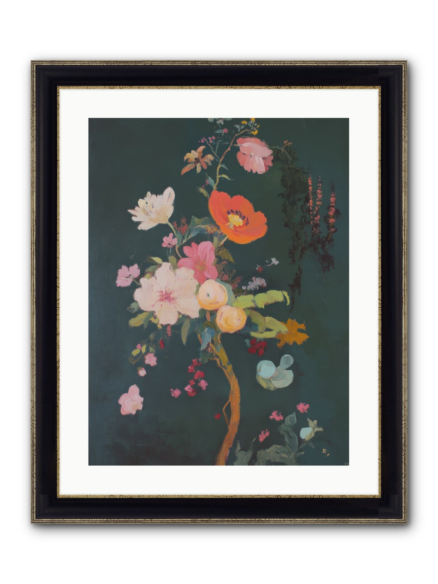 Silent Song Framed Print - Black & Gold 18x24
