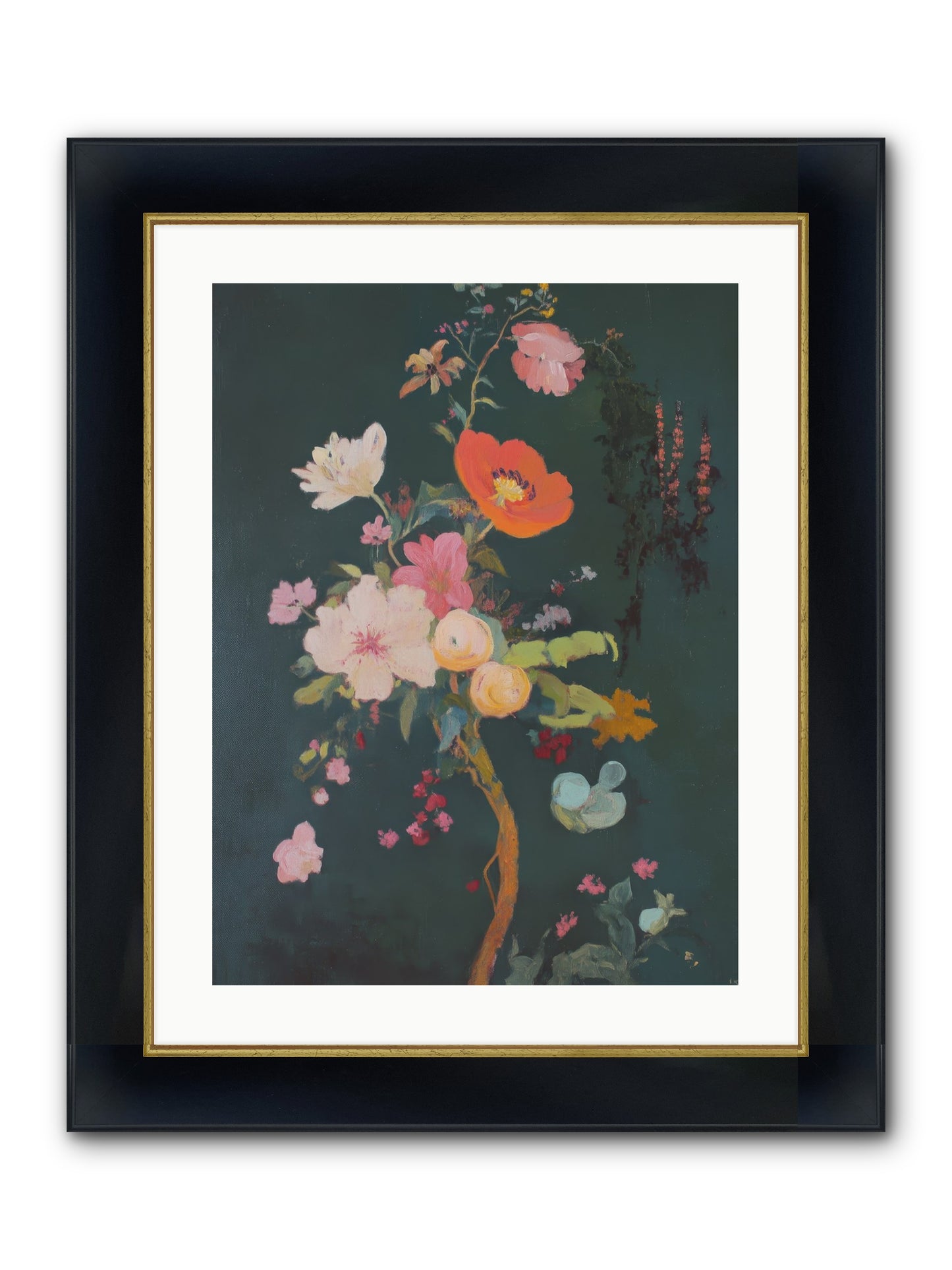 Silent Song Framed Print - Wide Black w/Gold 18x24