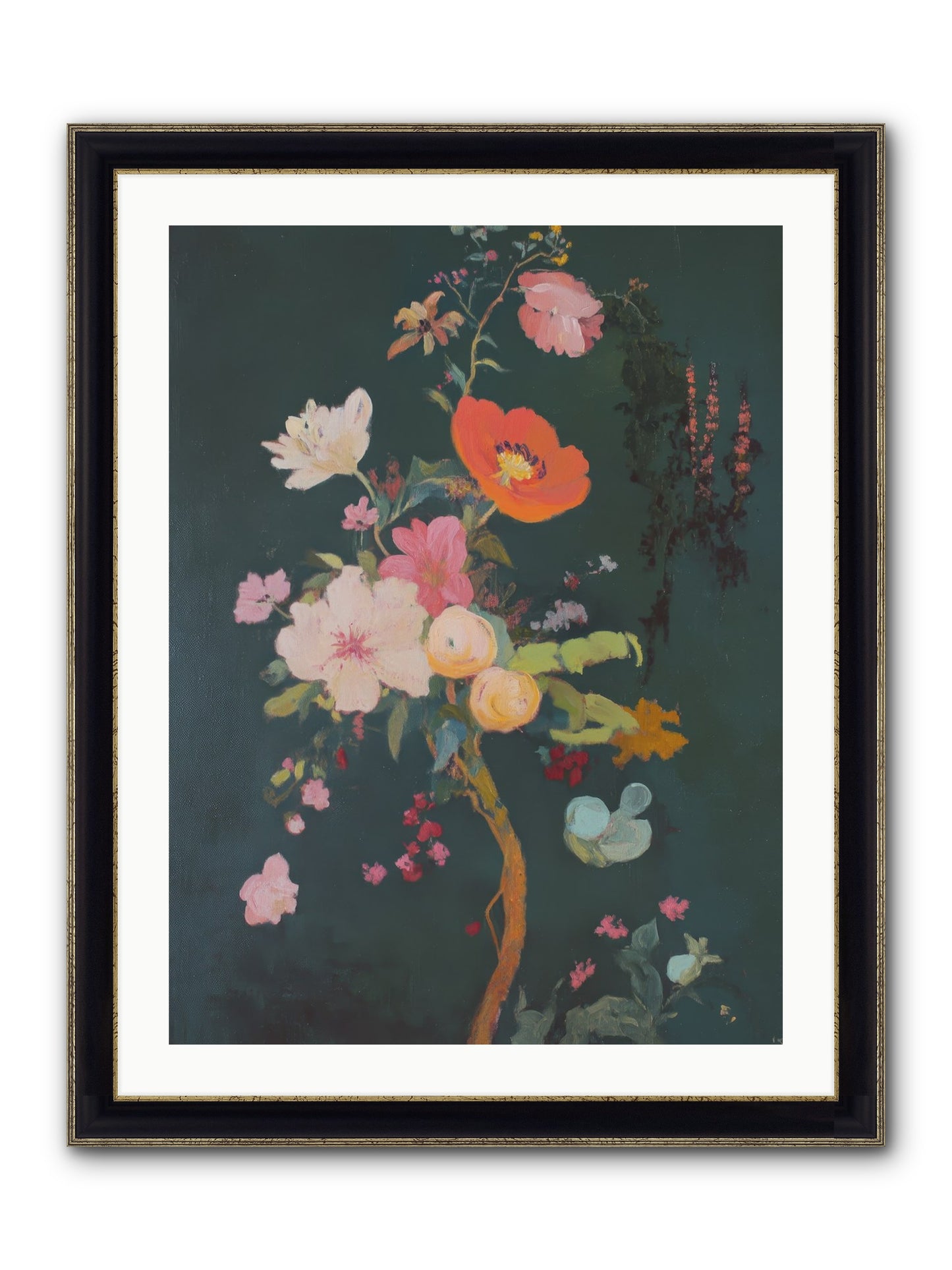 Silent Song Framed Print - Black & Gold 24x32