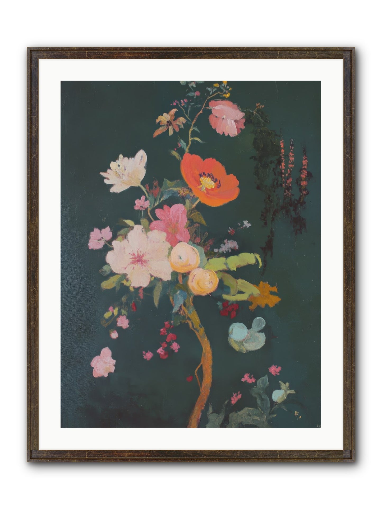 Silent Song Framed Print - Slimwoods Black/Gold 24x32