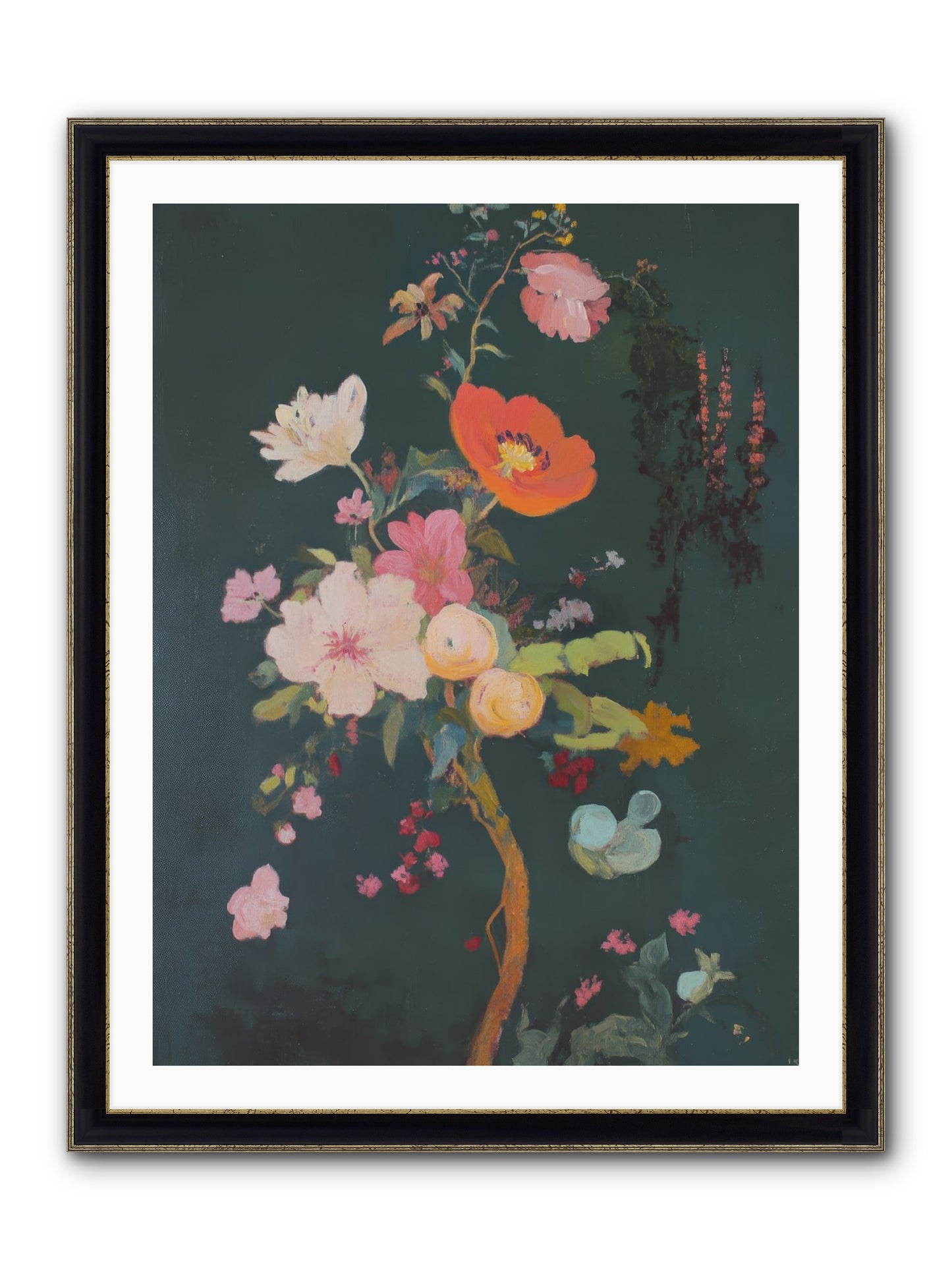 Silent Song Framed Print - Black & Gold 30x40