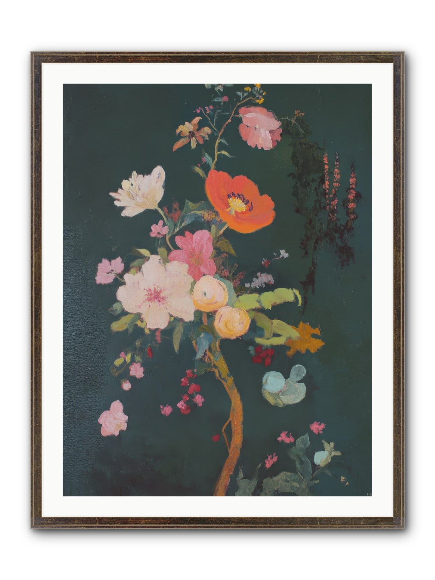 Silent Song Framed Print - Slimwoods Black/Gold 30x40