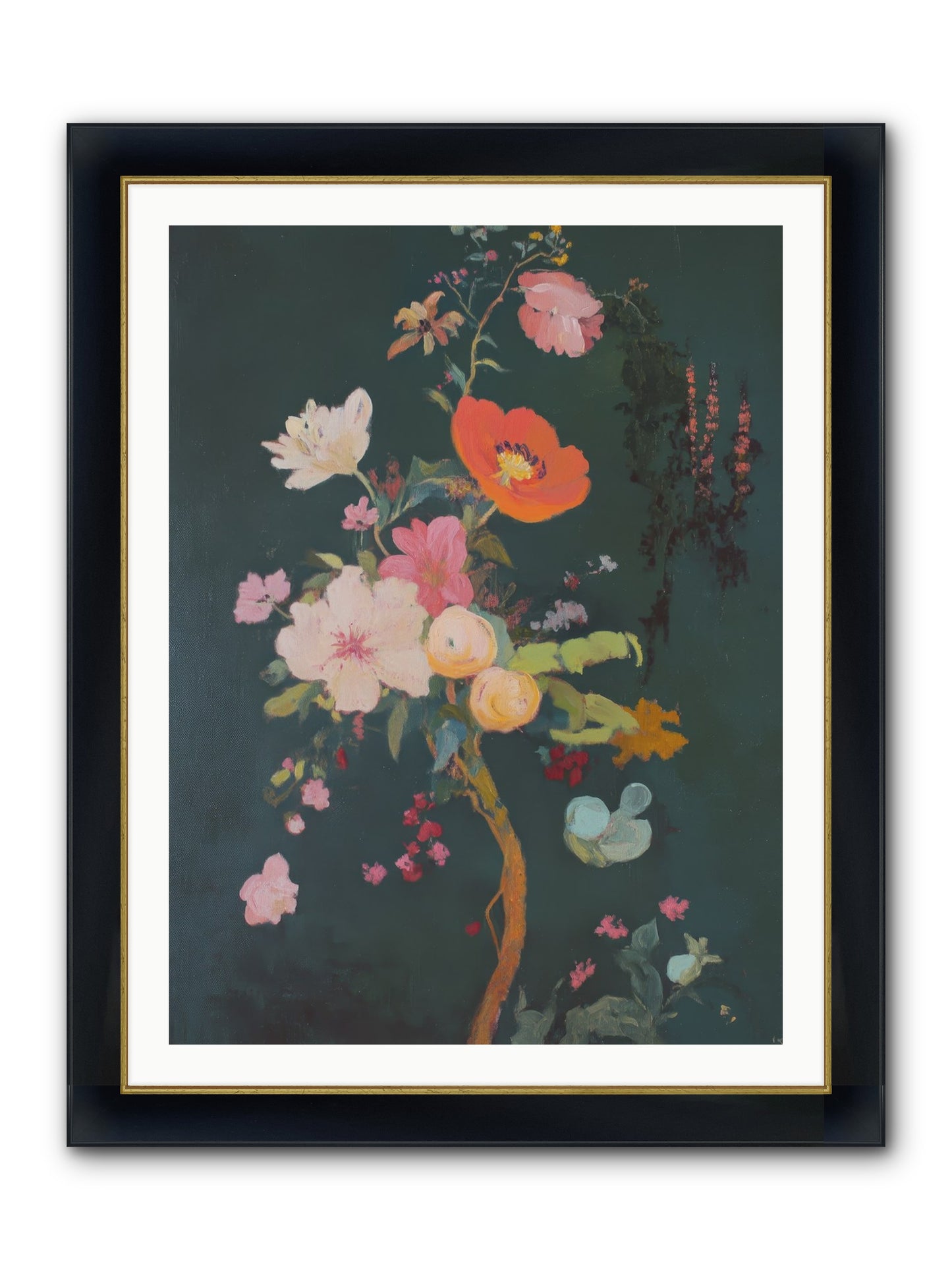 Silent Song Framed Print - Wide Black w/Gold 30x40