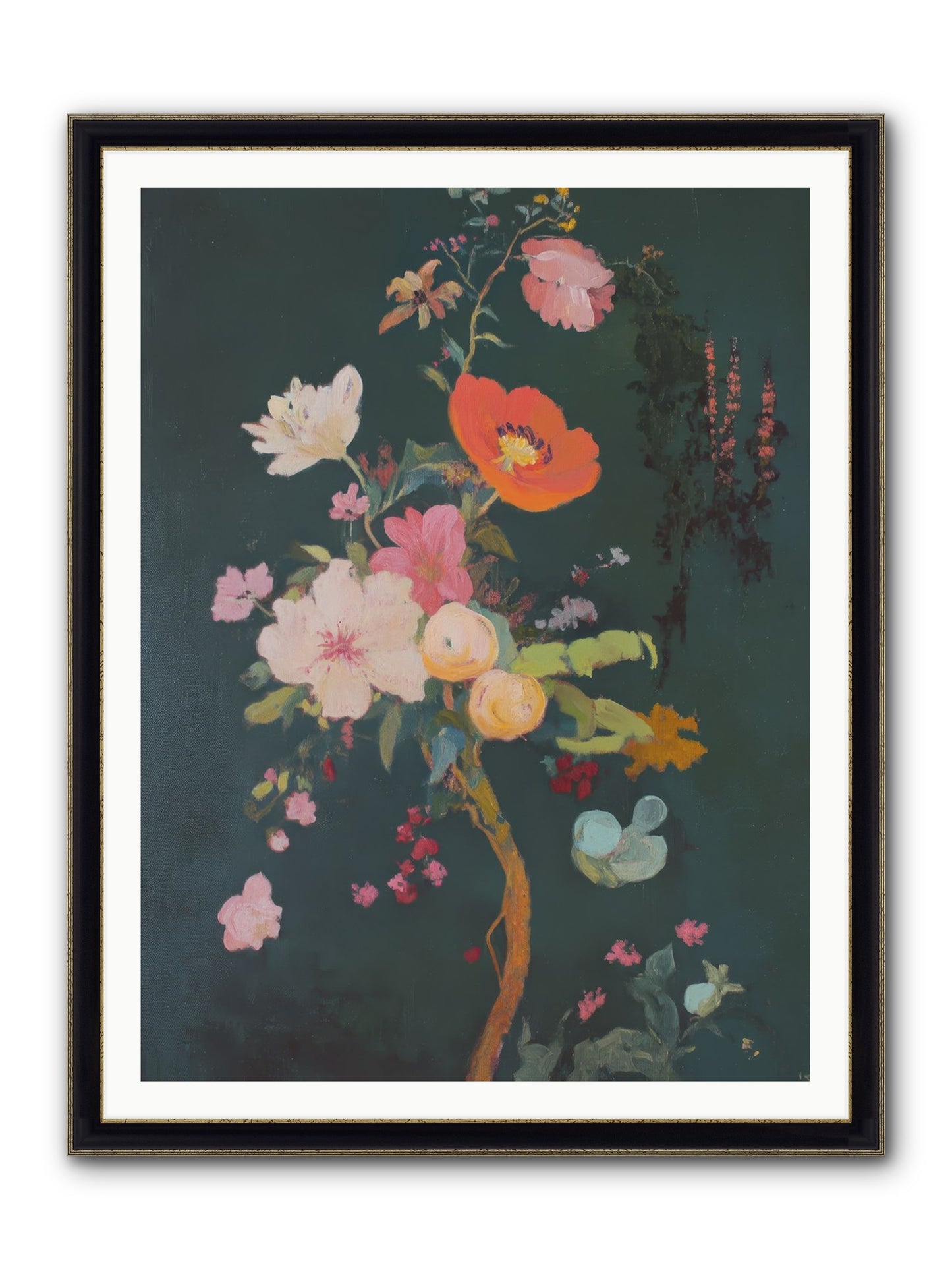 Silent Song Framed Print - Black & Gold 36x48