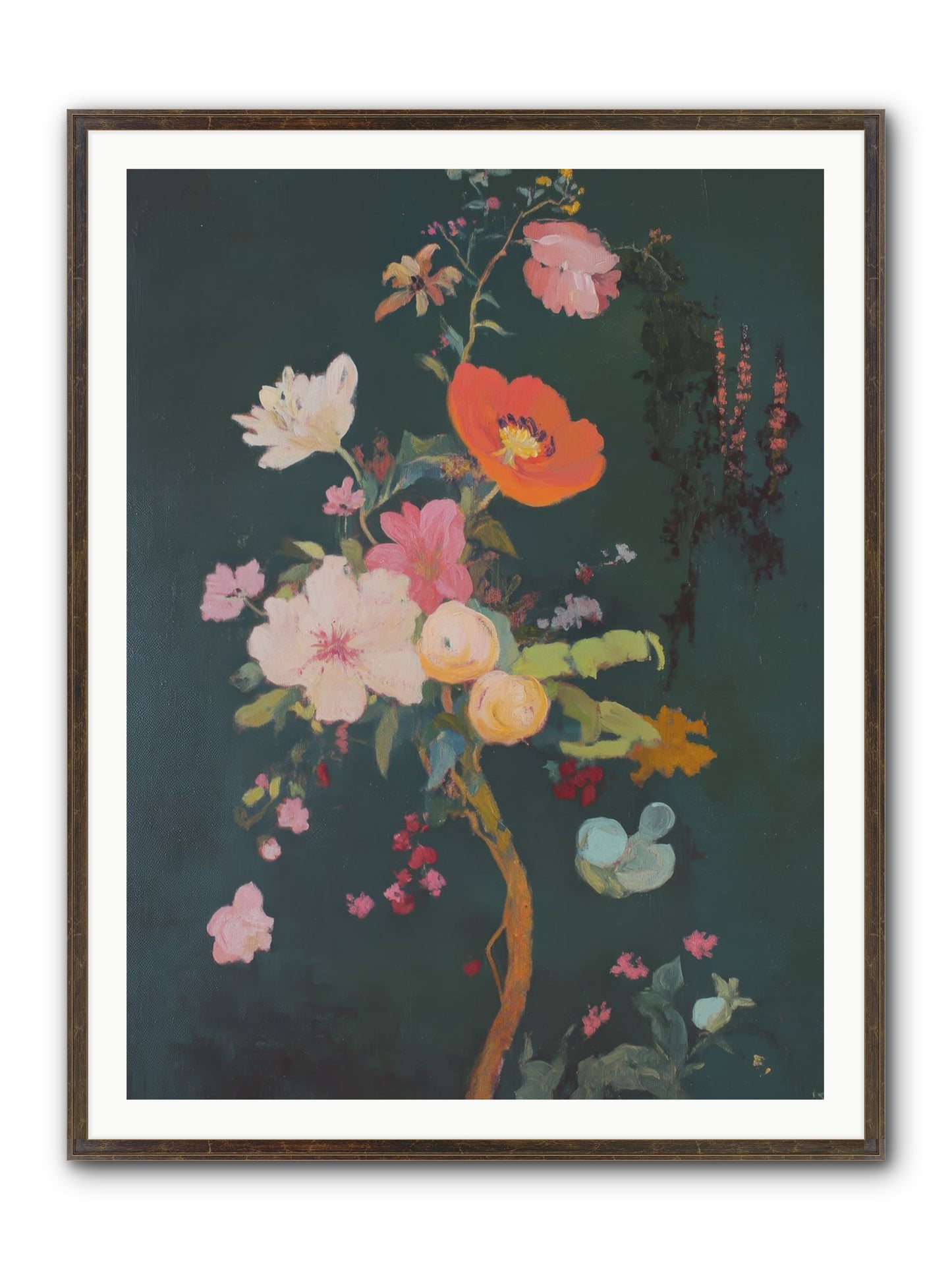 Silent Song Framed Print - Slimwoods Black/Gold 36x48