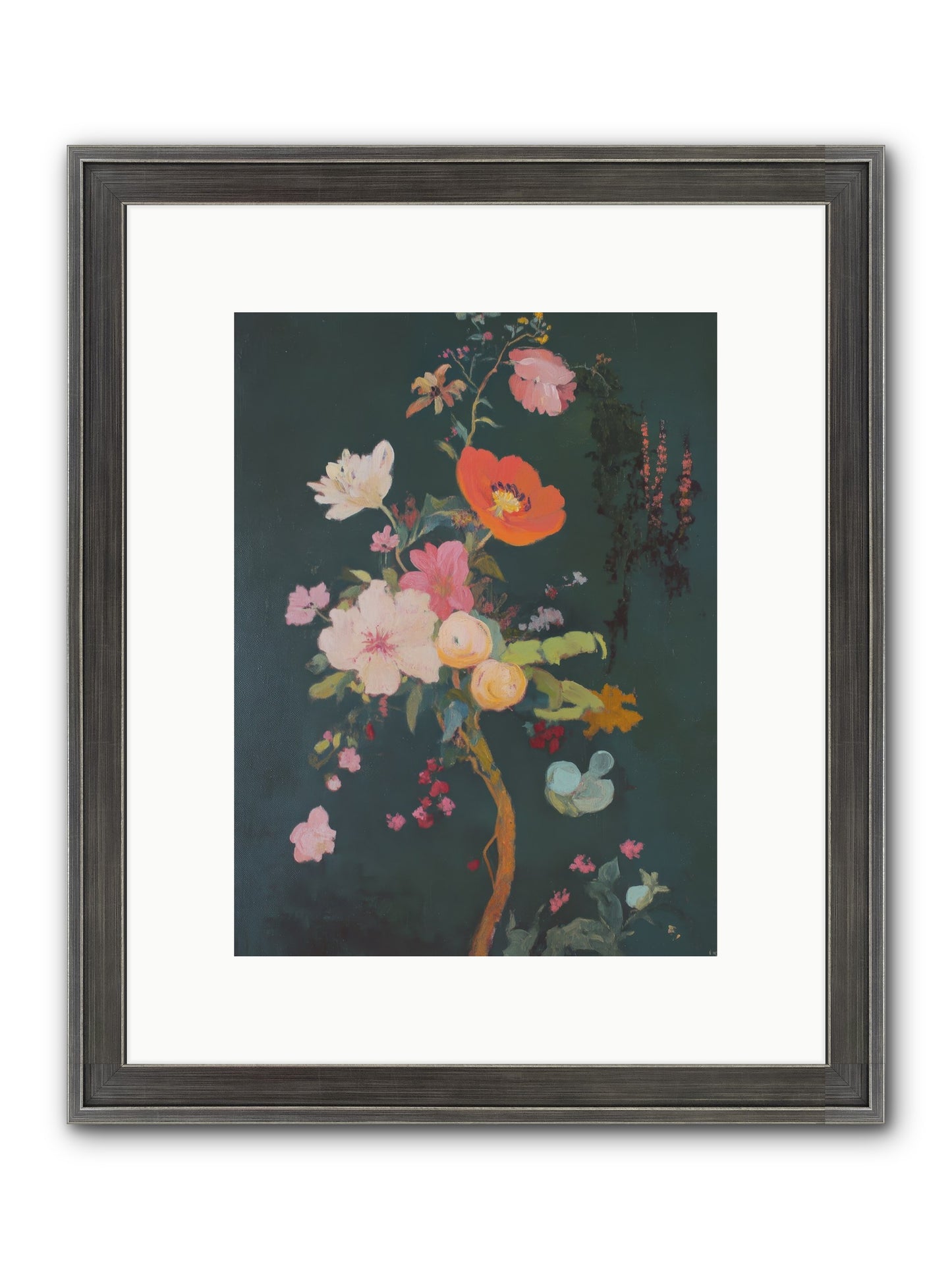 Silent Song Framed Print - Slimwoods Black/Silver 9x12