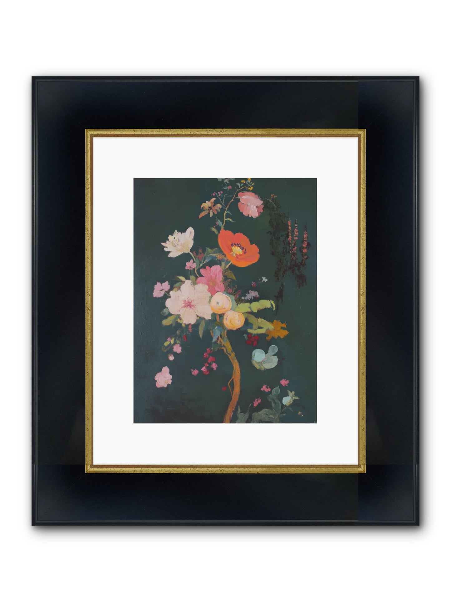Silent Song Framed Print - Wide Black w/Gold 9x12