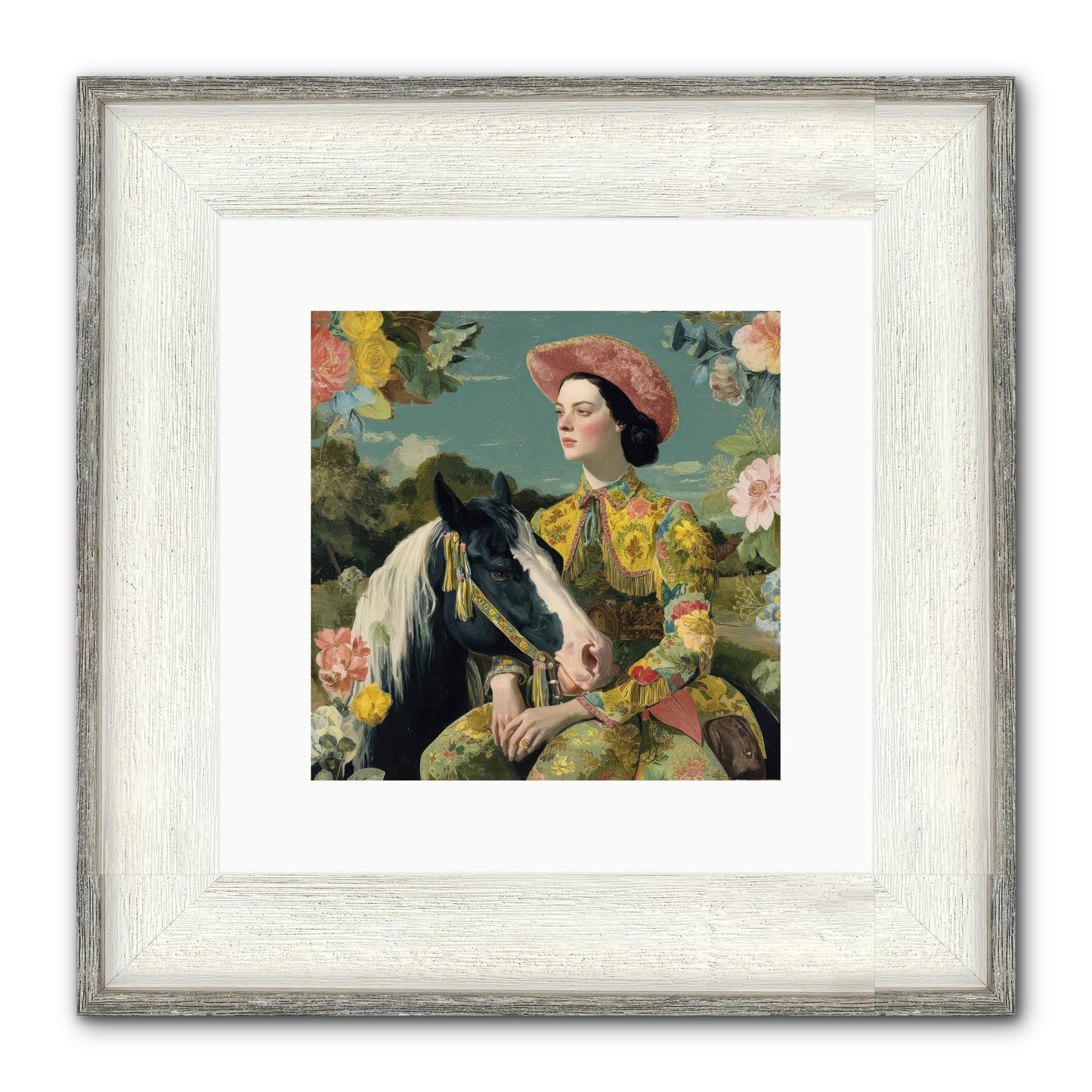 Silhouetted In The Gloaming Framed Print - Driftwood White 10x10