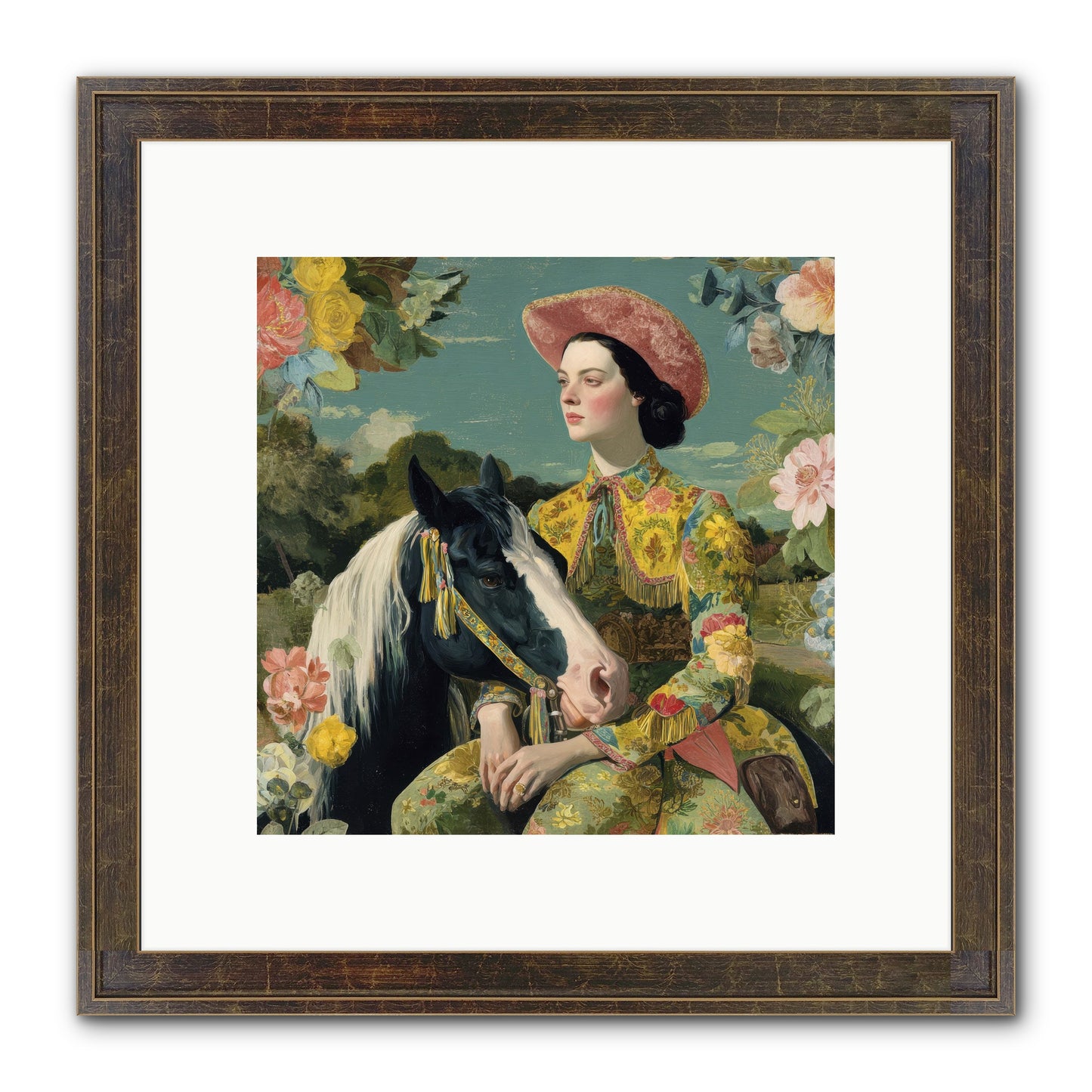 Silhouetted In The Gloaming Framed Print - Slimwoods Black/Gold 10x10