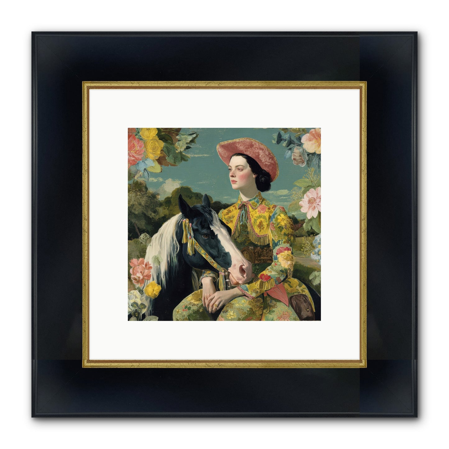 Silhouetted In The Gloaming Framed Print - Wide Black w/Gold 10x10