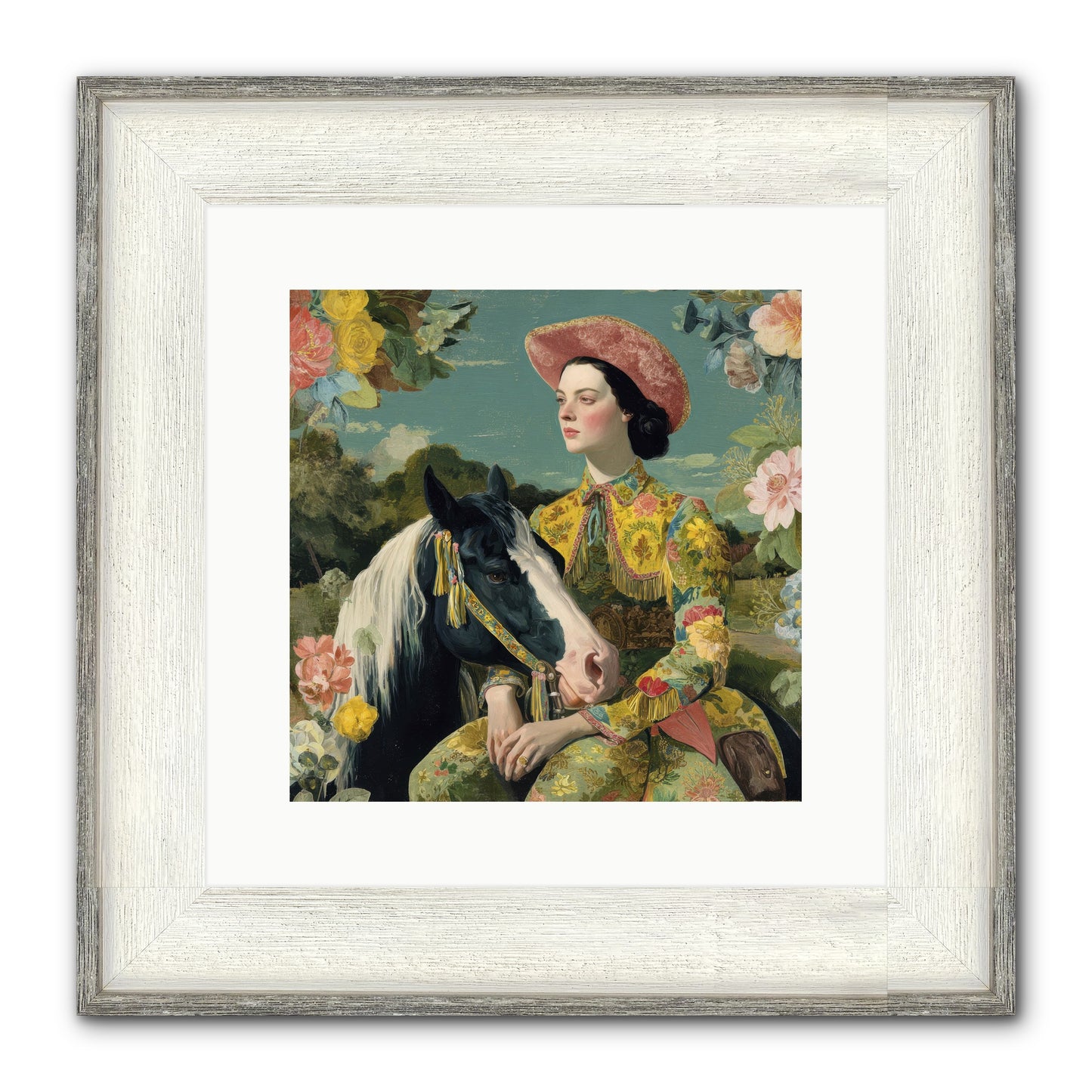 Silhouetted In The Gloaming Framed Print - Driftwood White 12x12