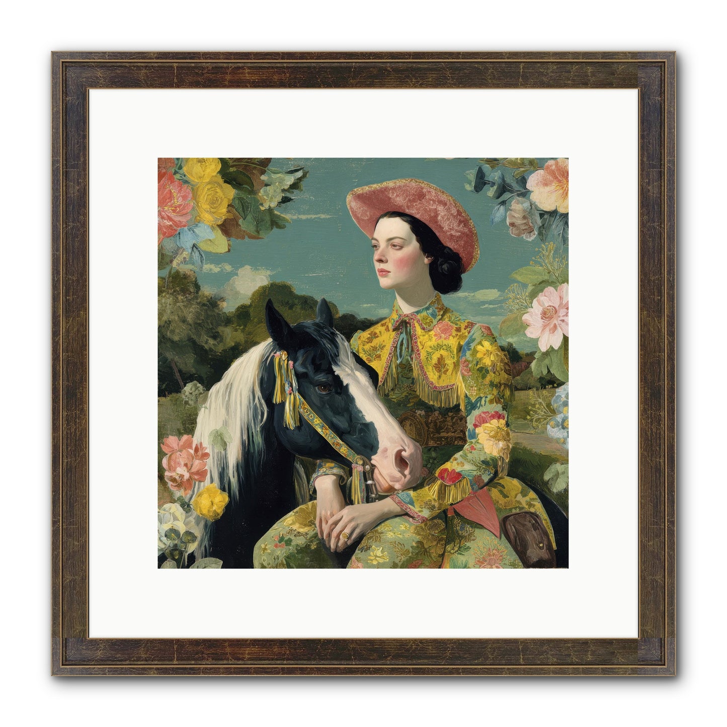 Silhouetted In The Gloaming Framed Print - Slimwoods Black/Gold 12x12