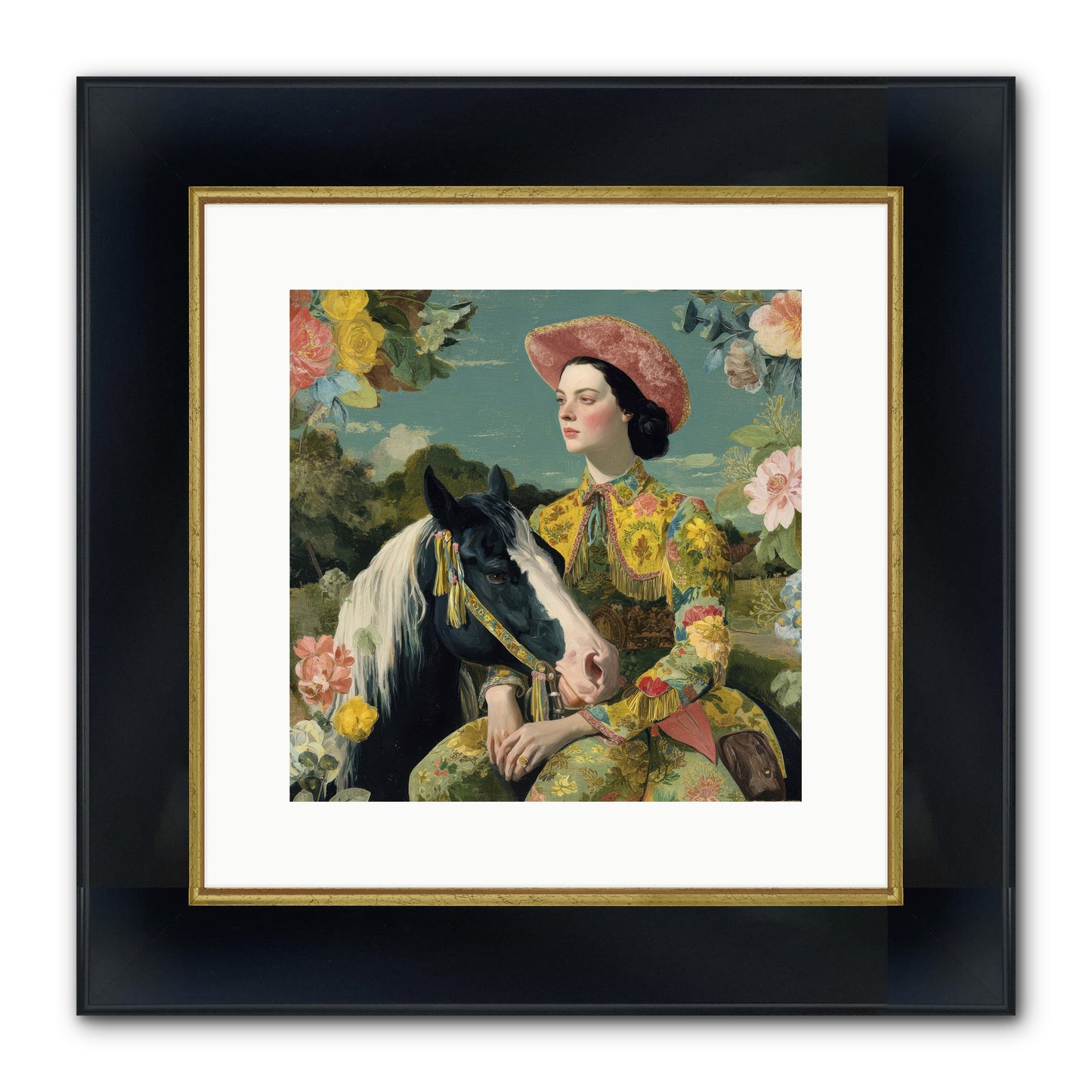 Silhouetted In The Gloaming Framed Print - Wide Black w/Gold 12x12