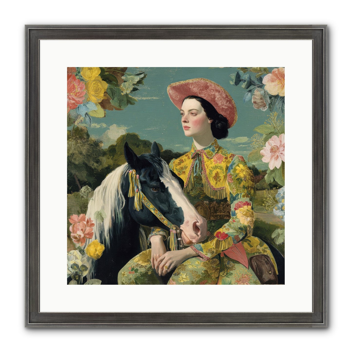 Silhouetted In The Gloaming Framed Print - Slimwoods Black/Silver 16x16