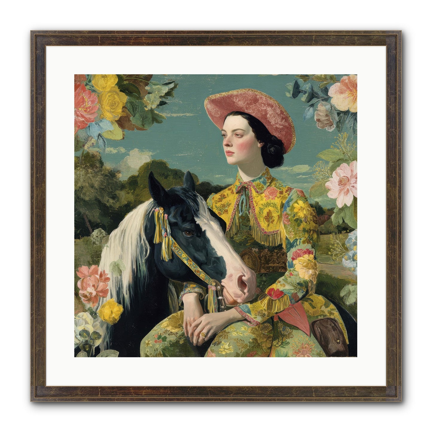 Silhouetted In The Gloaming Framed Print - Slimwoods Black/Gold 20x20