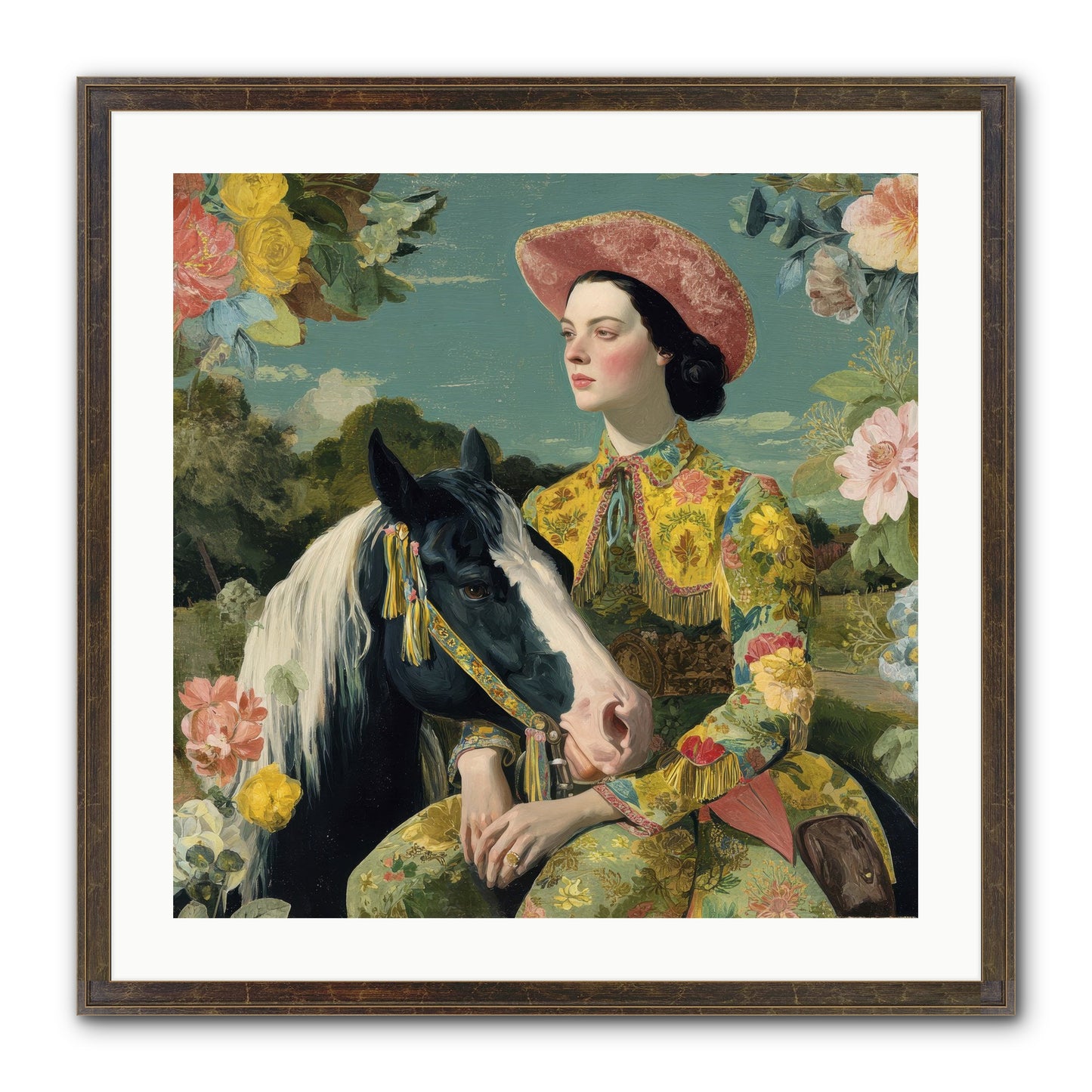 Silhouetted In The Gloaming Framed Print - Slimwoods Black/Gold 24x24