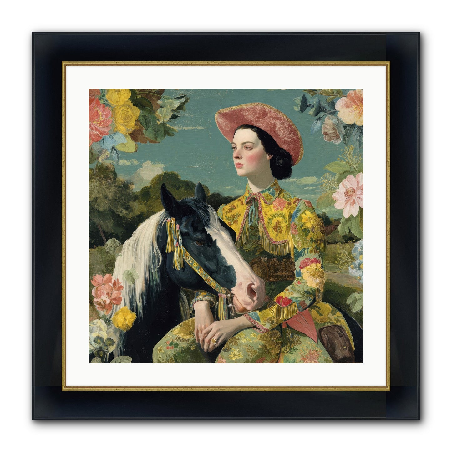 Silhouetted In The Gloaming Framed Print - Wide Black w/Gold 24x24