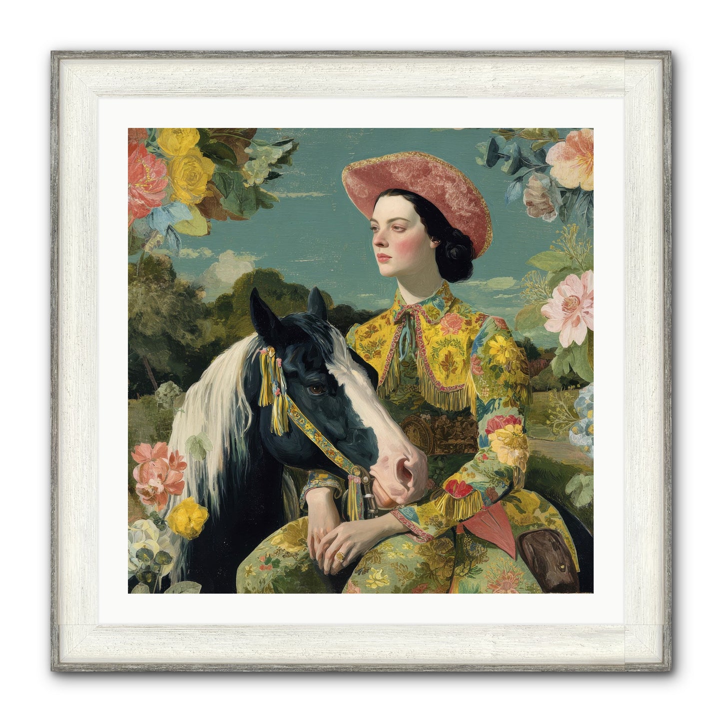 Silhouetted In The Gloaming Framed Print - Driftwood White 30x30