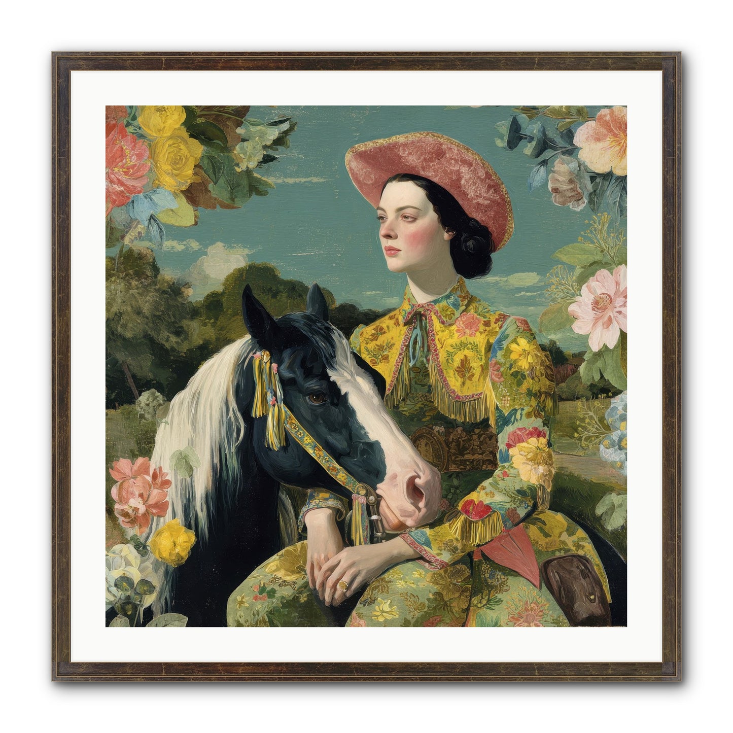 Silhouetted In The Gloaming Framed Print - Slimwoods Black/Gold 30x30