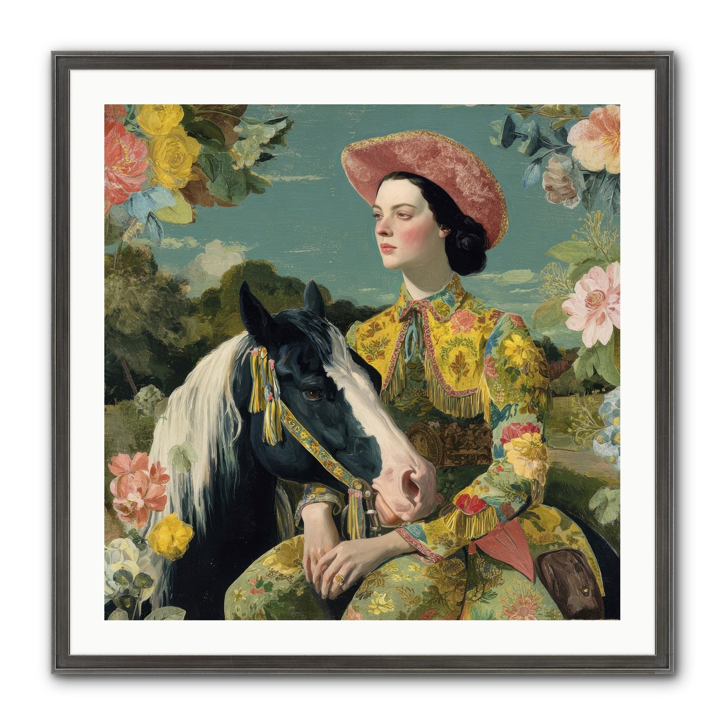 Silhouetted In The Gloaming Framed Print - Slimwoods Black/Silver 30x30