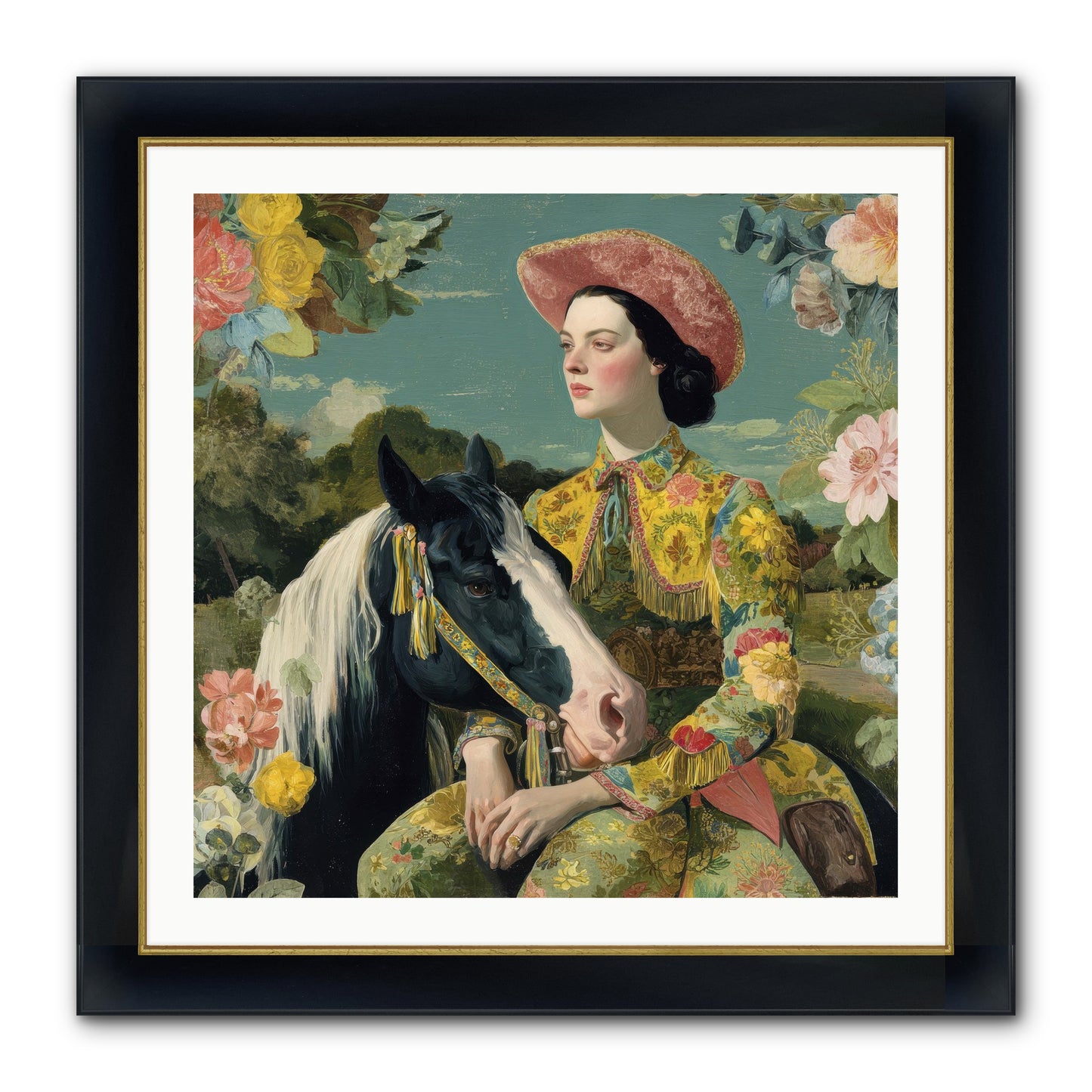 Silhouetted In The Gloaming Framed Print - Wide Black w/Gold 30x30