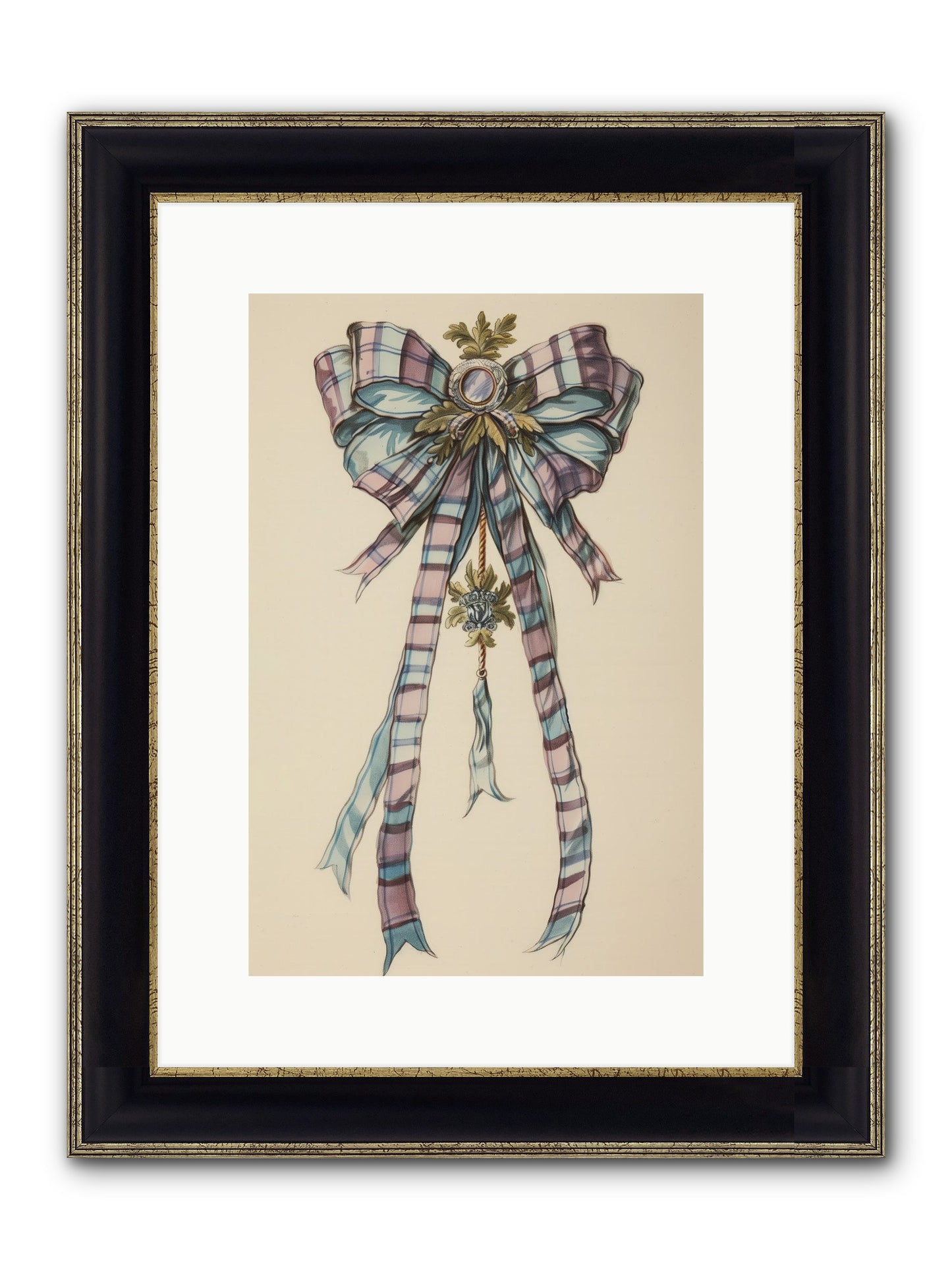 Silk Cascade Framed Print - Black & Gold 10x15