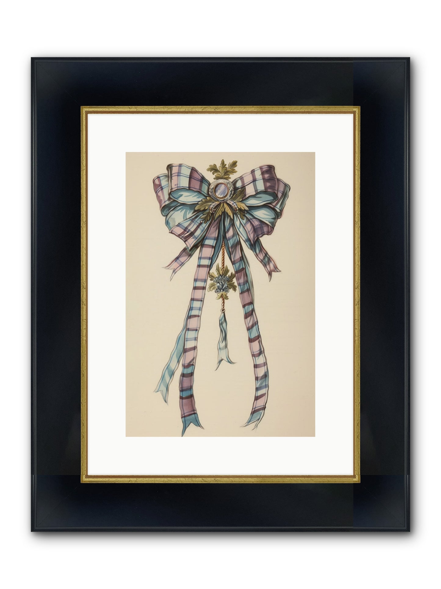 Silk Cascade Framed Print - Wide Black w/Gold 10x15