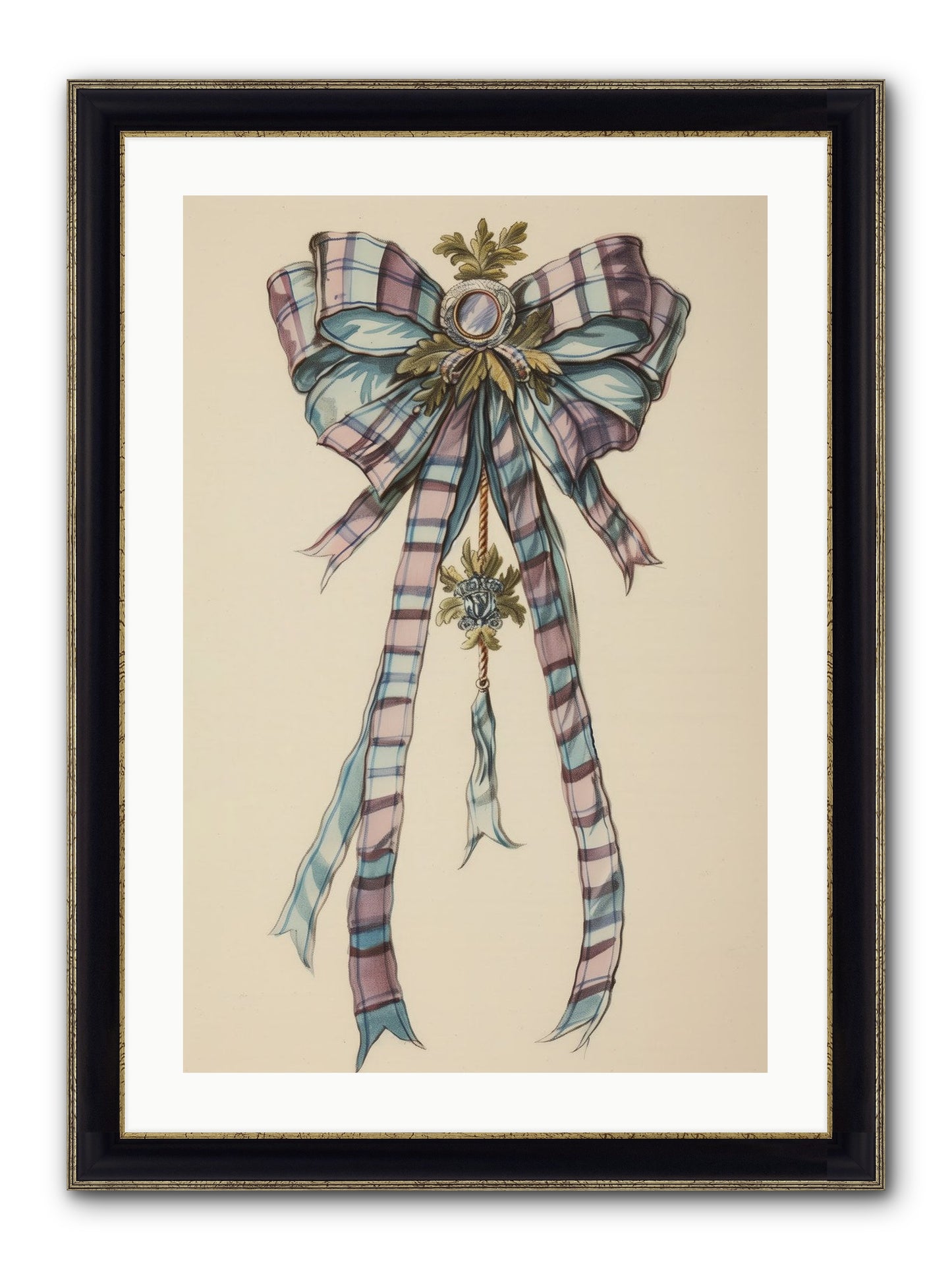 Silk Cascade Framed Print - Black & Gold 20x30