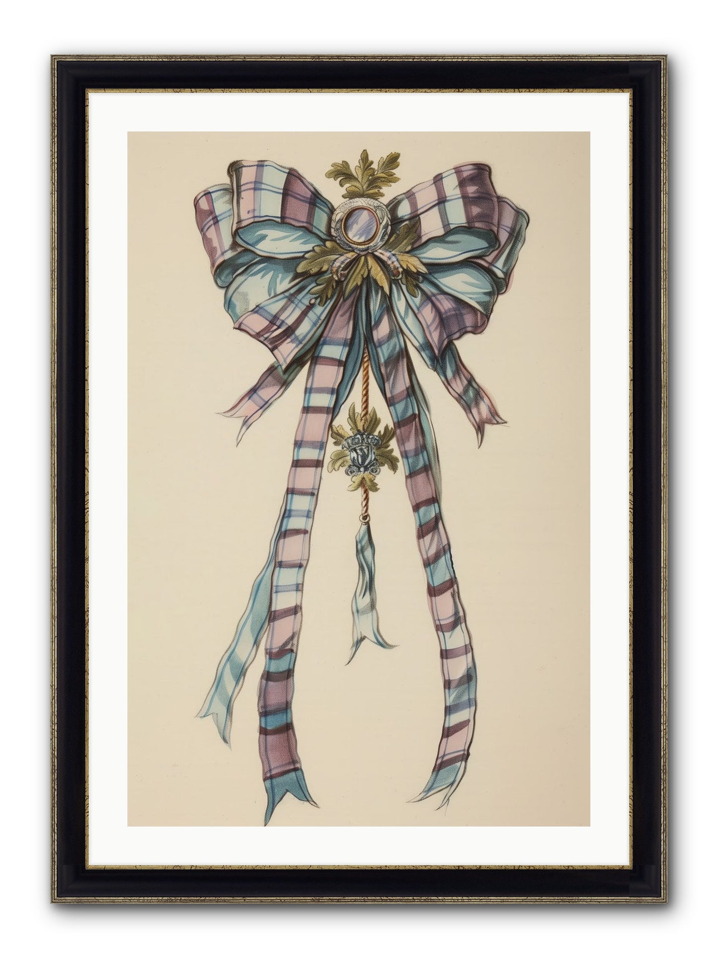 Silk Cascade Framed Print - Black & Gold 24x36