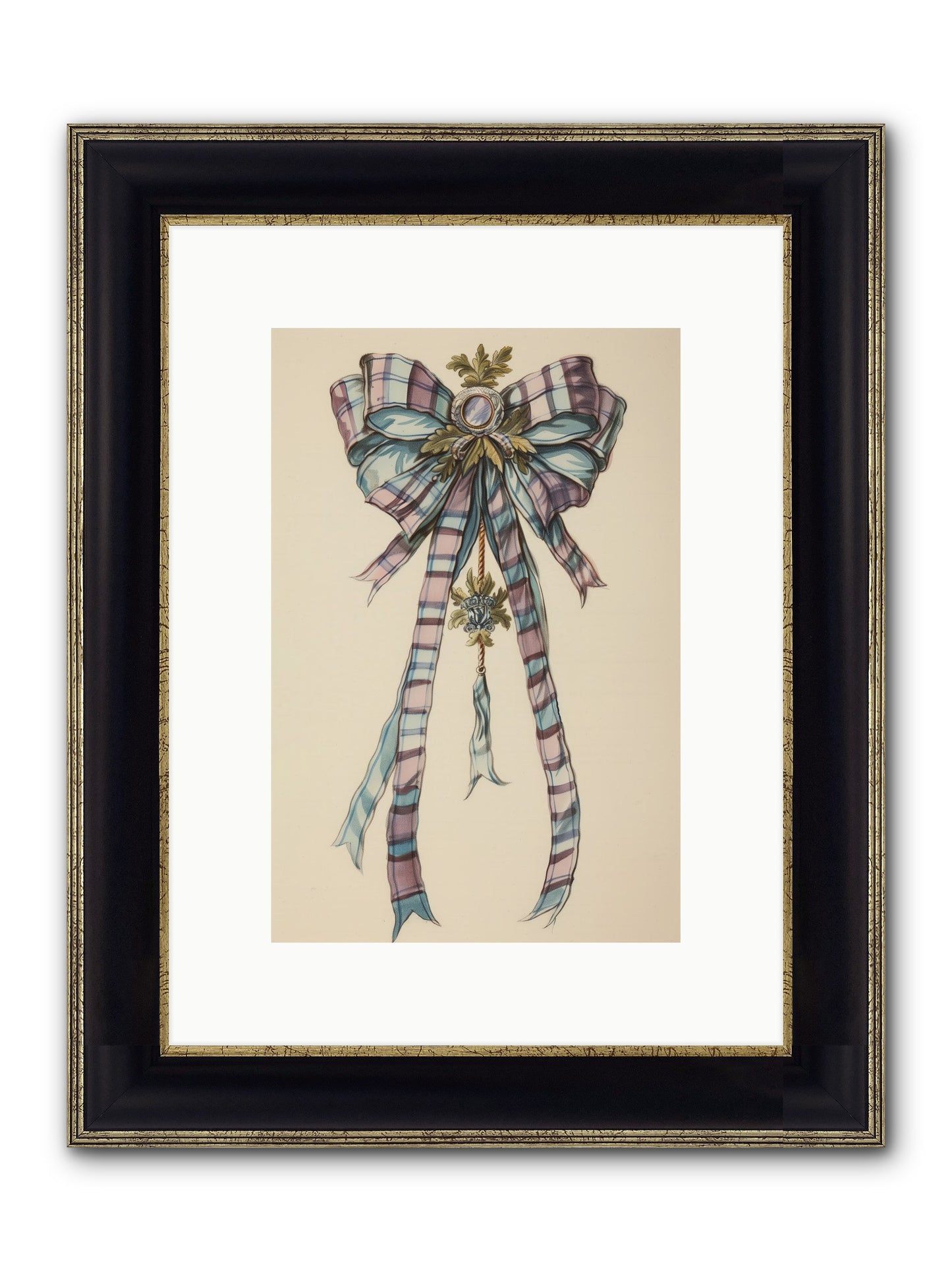 Silk Cascade Framed Print - Black & Gold 8x12