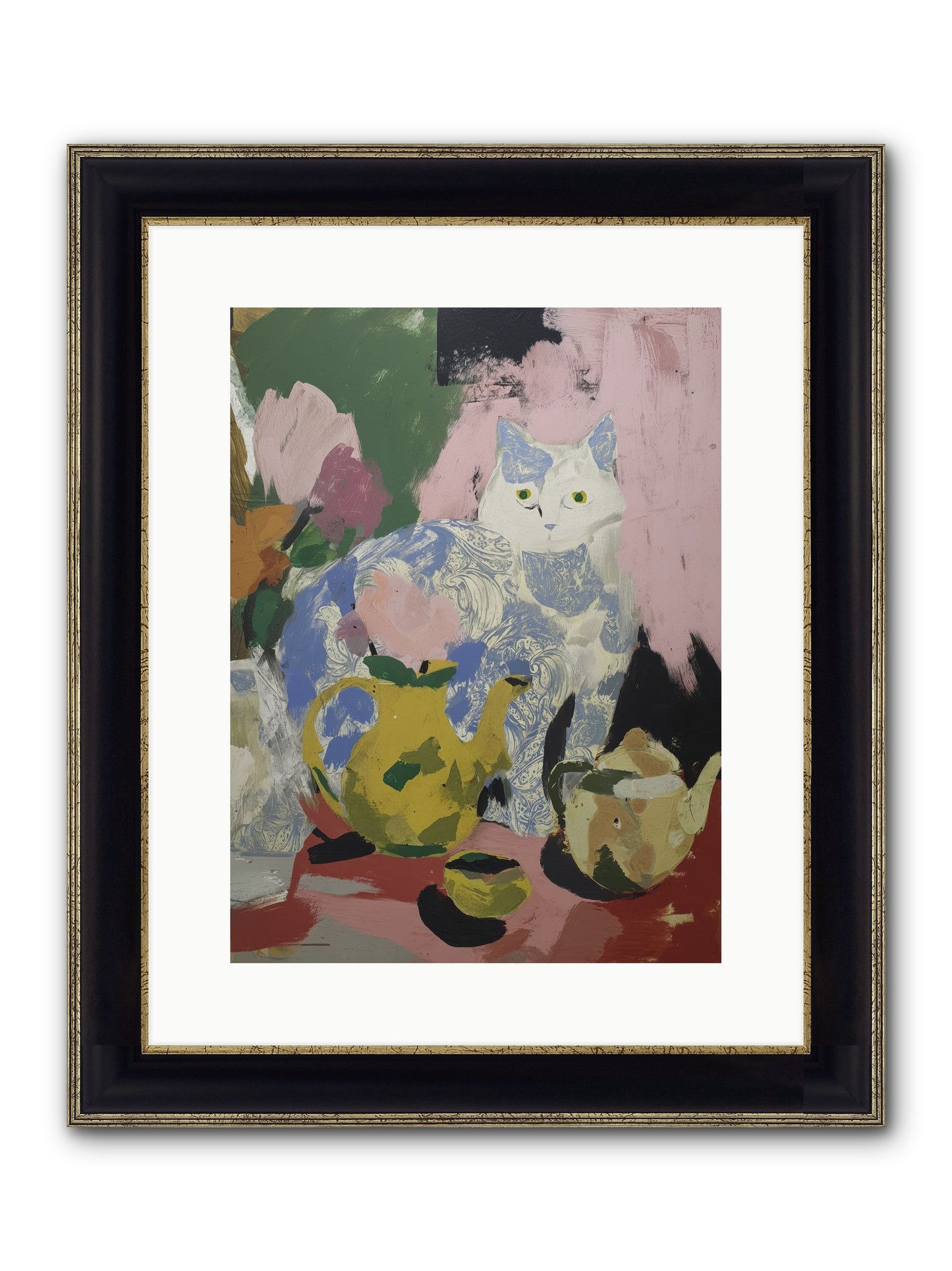 Silk Purse Framed Print - Black & Gold 12x16