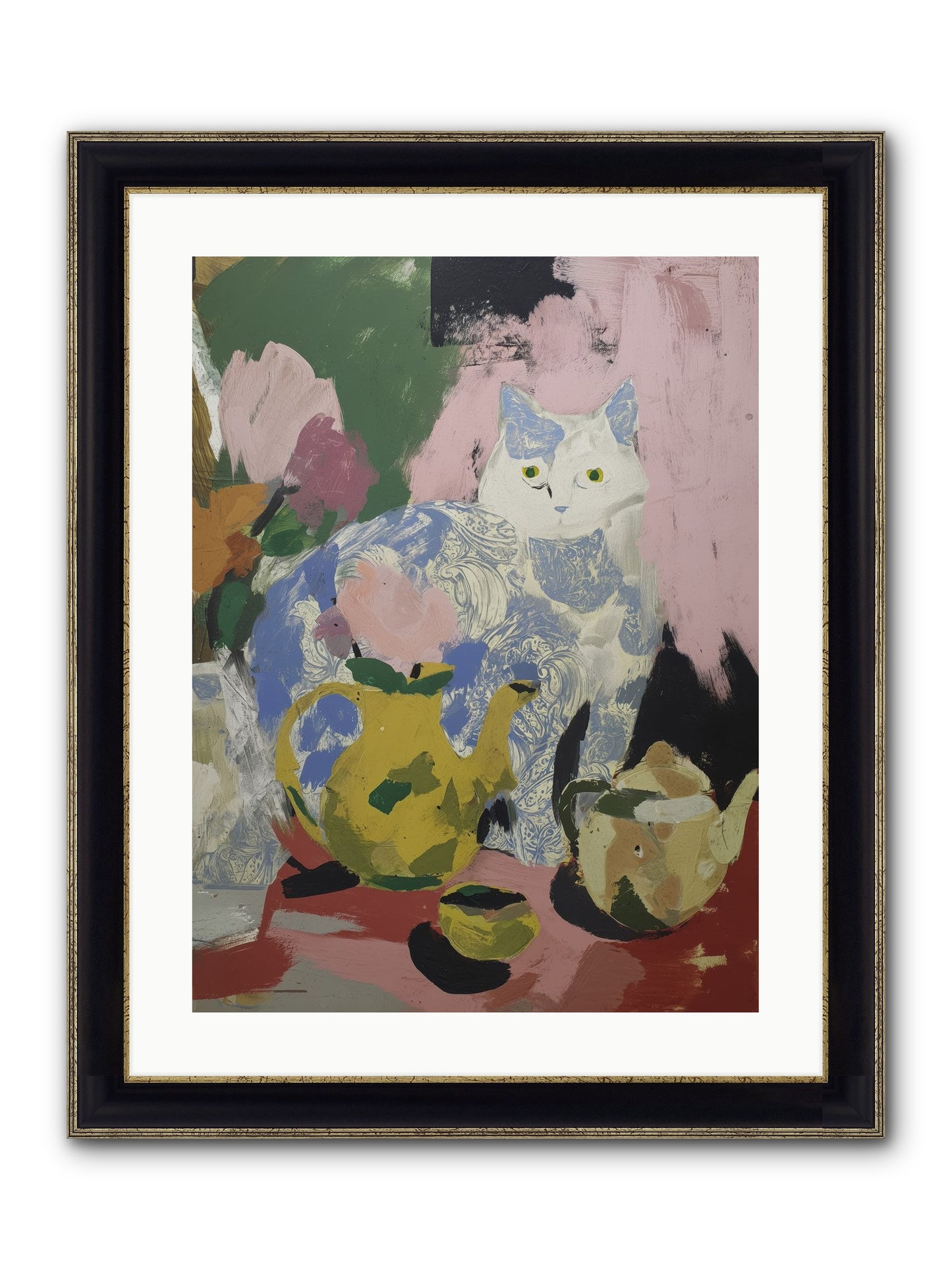 Silk Purse Framed Print - Black & Gold 18x24