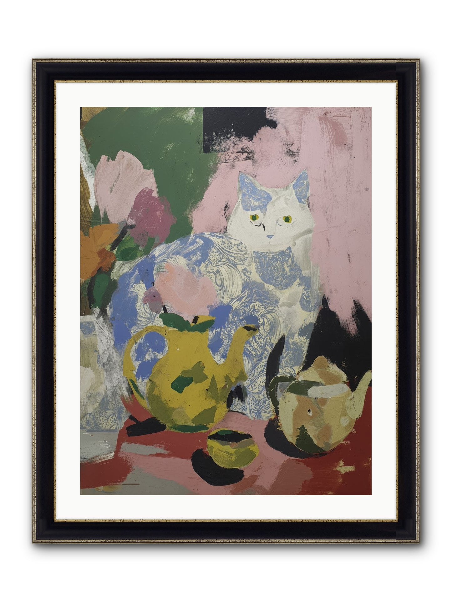 Silk Purse Framed Print - Black & Gold 24x32