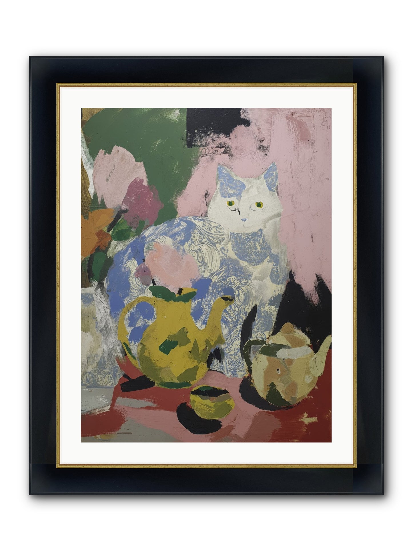 Silk Purse Framed Print - Wide Black w/Gold 24x32