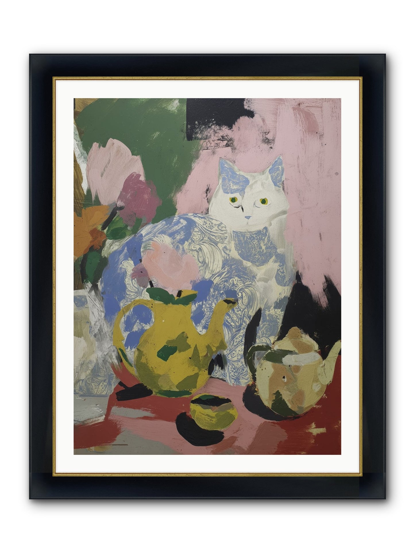 Silk Purse Framed Print - Wide Black w/Gold 30x40