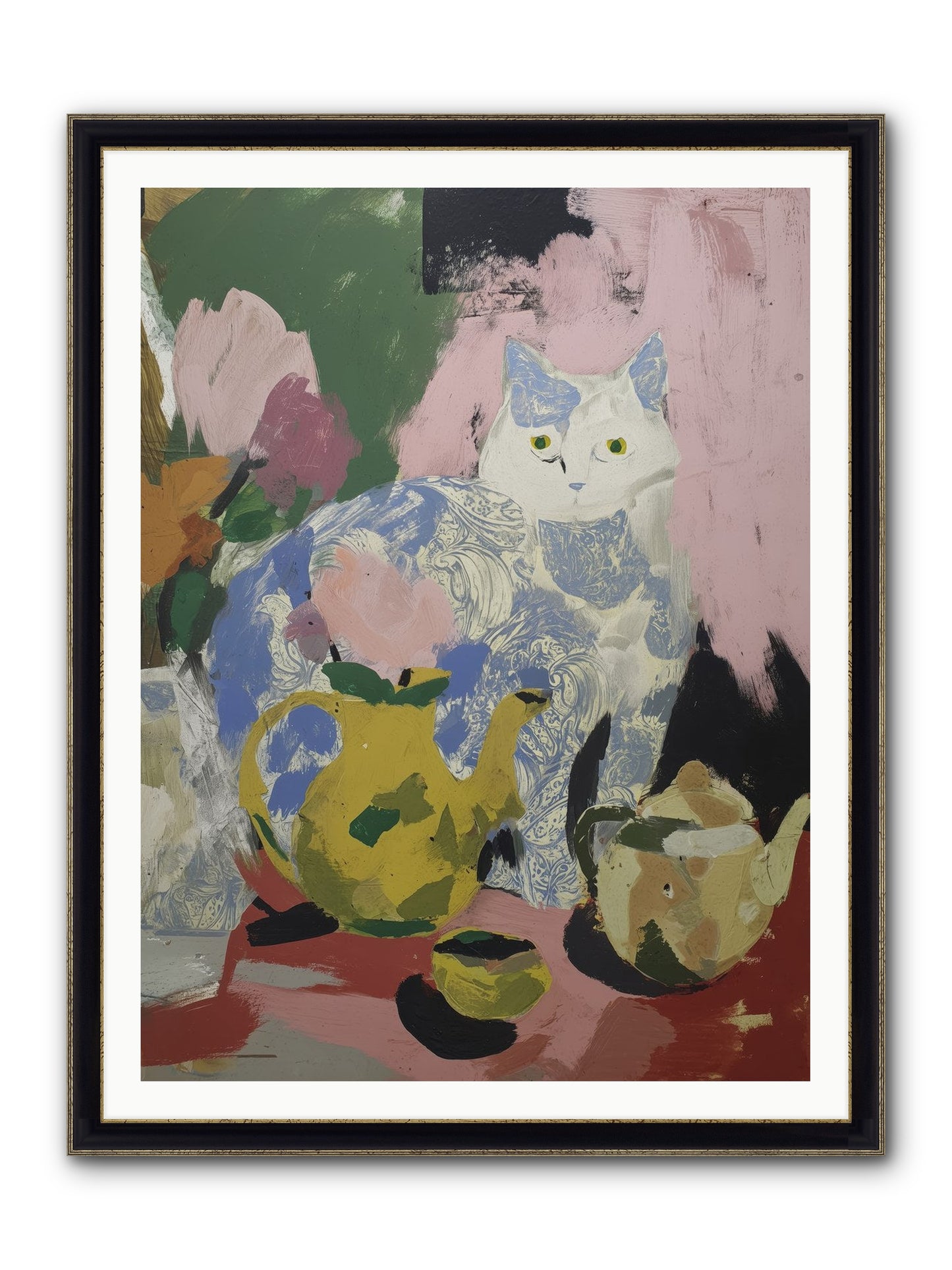 Silk Purse Framed Print - Black & Gold 36x48