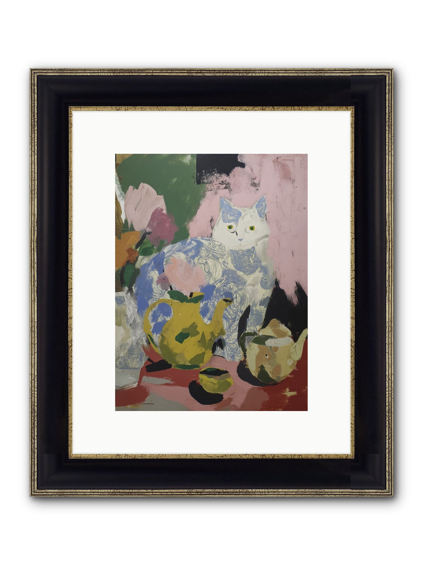 Silk Purse Framed Print - Black & Gold 9x12