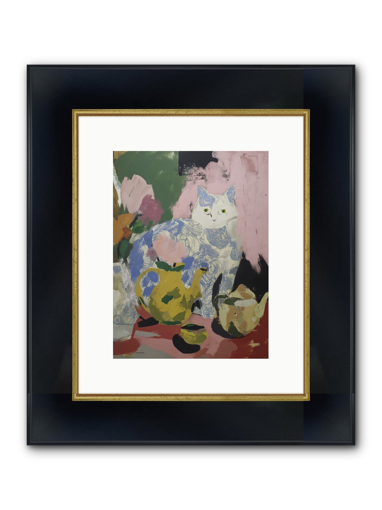 Silk Purse Framed Print - Wide Black w/Gold 9x12