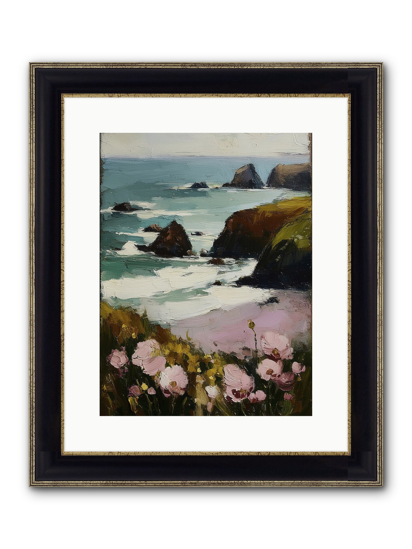 Silk-Spun Hours Framed Print - Black & Gold 12x16