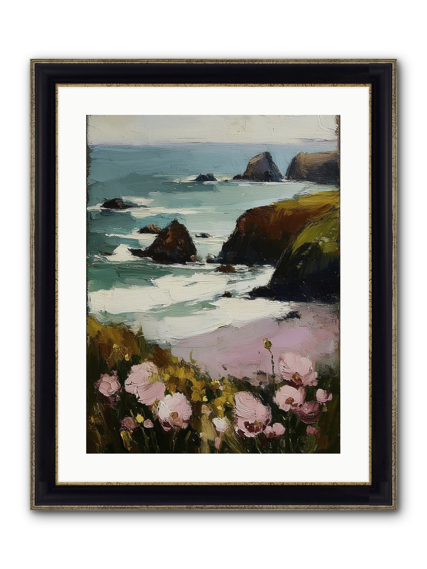 Silk-Spun Hours Framed Print - Black & Gold 18x24
