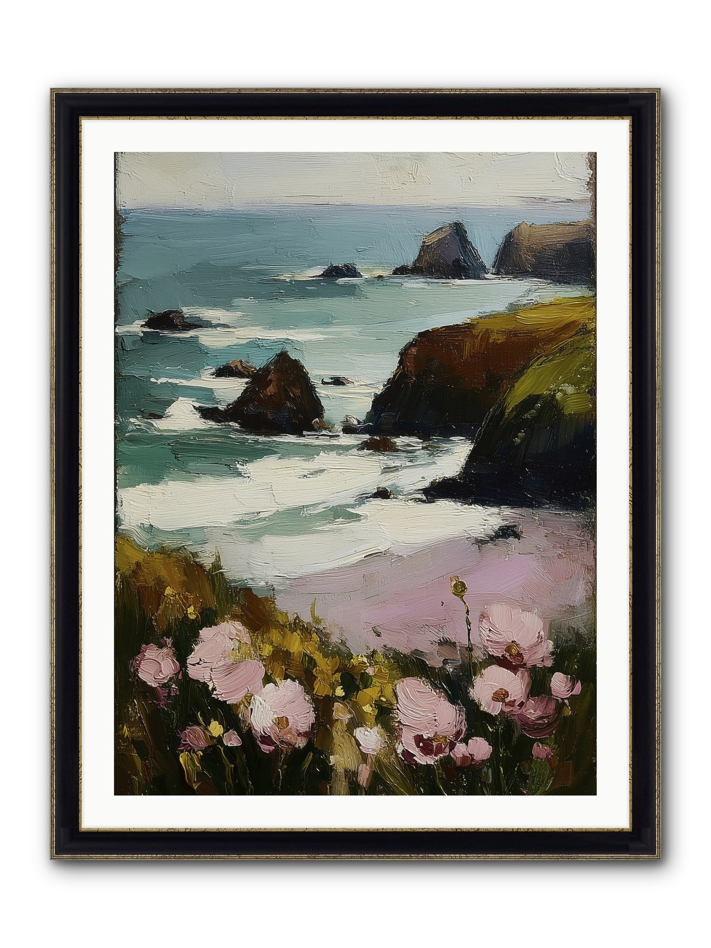 Silk-Spun Hours Framed Print - Black & Gold 30x40