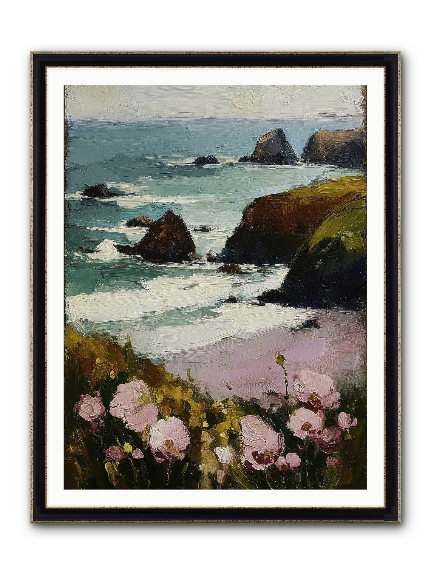 Silk-Spun Hours Framed Print - Black & Gold 36x48