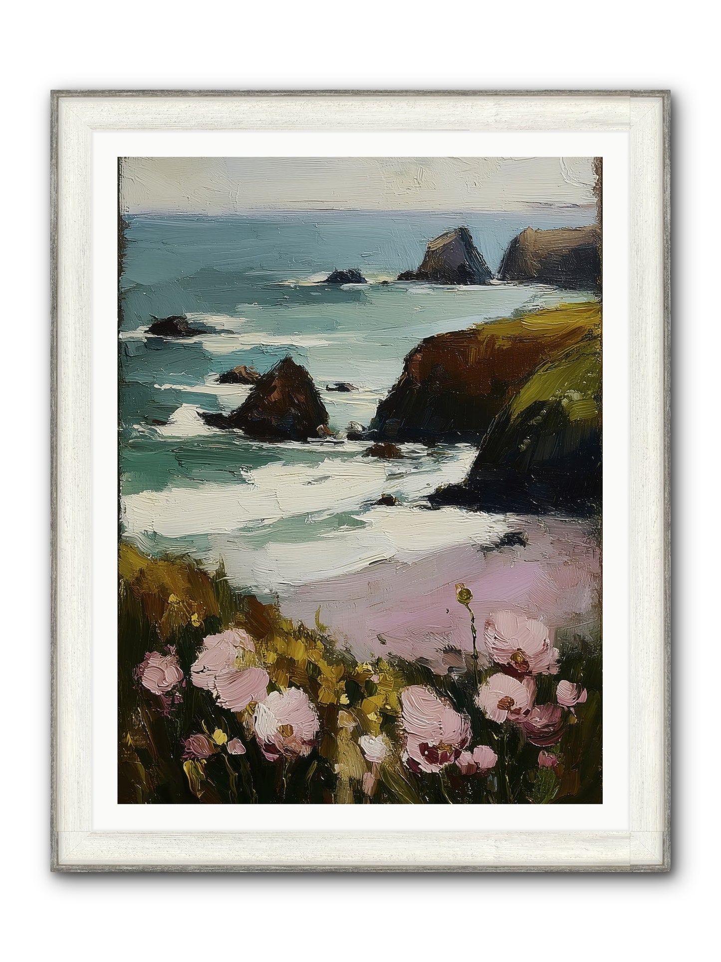 Silk-Spun Hours Framed Print - Driftwood White 36x48