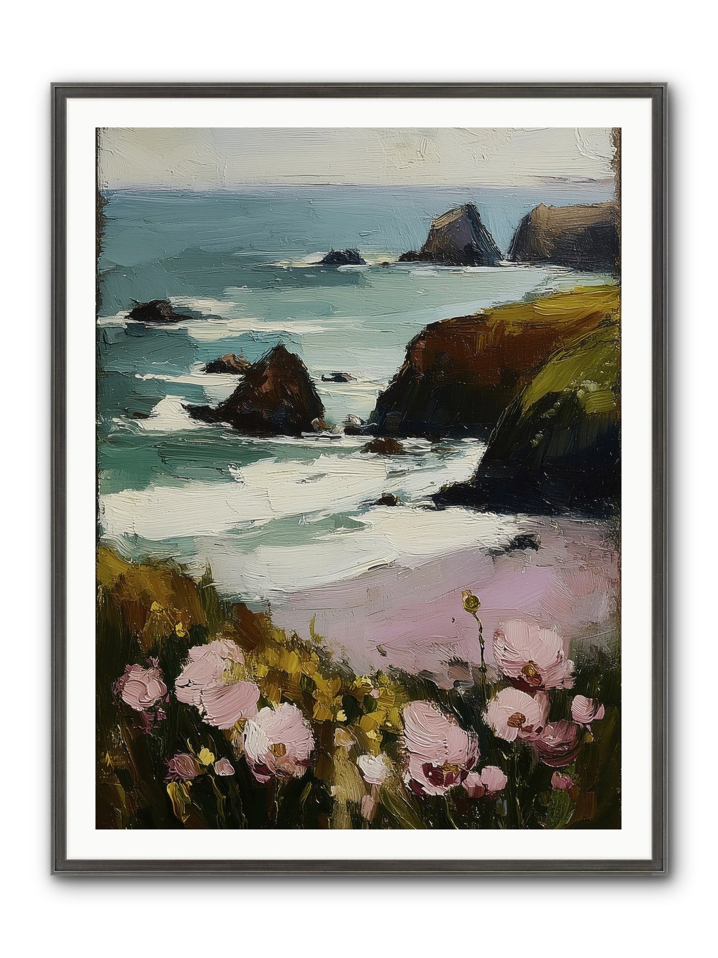 Silk-Spun Hours Framed Print - Slimwoods Black/Silver 36x48